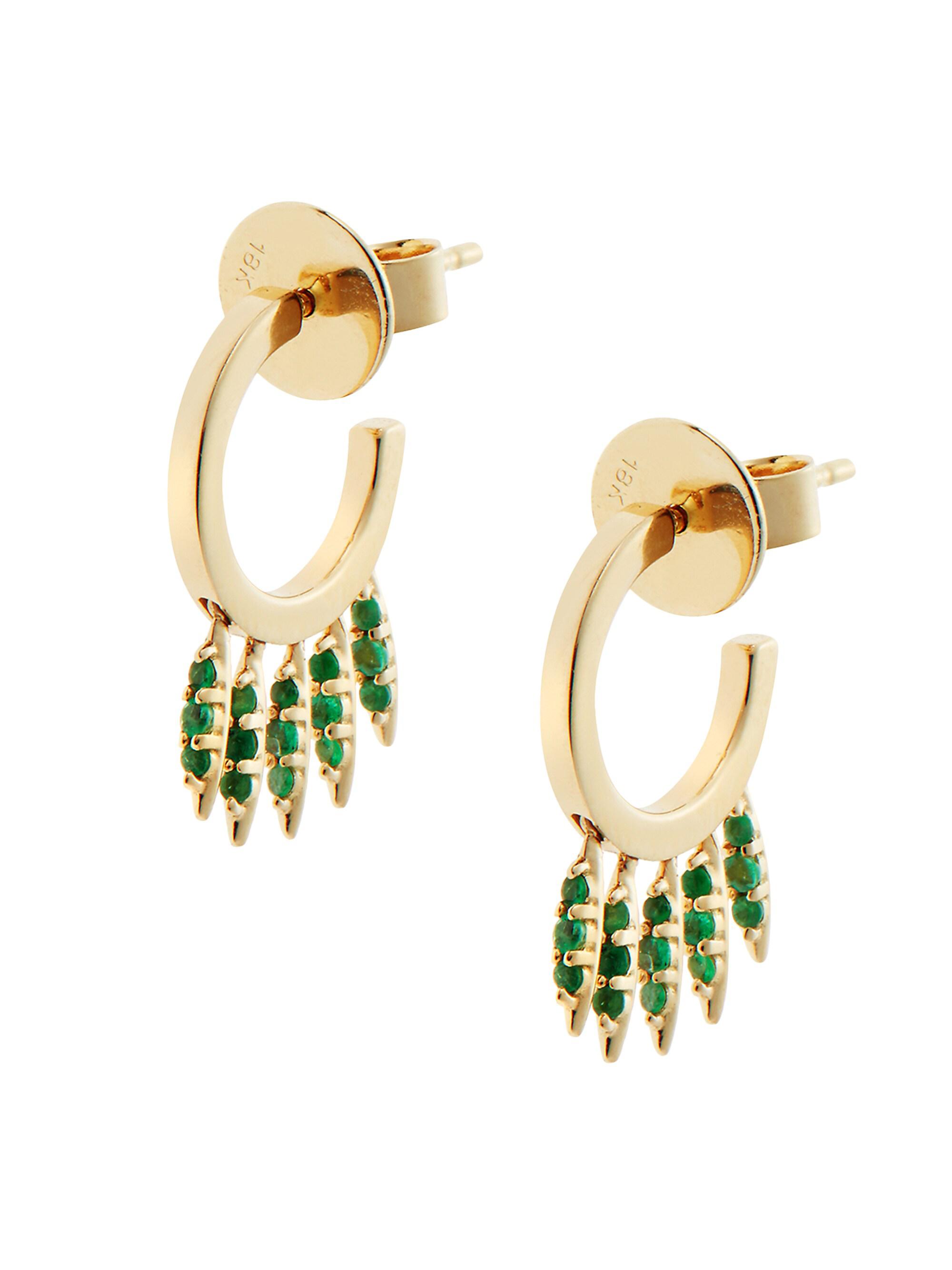 Ileana Makri Women's Grass 18K Yellow Gold & Emerald Drop Earrings - Yellow Gold