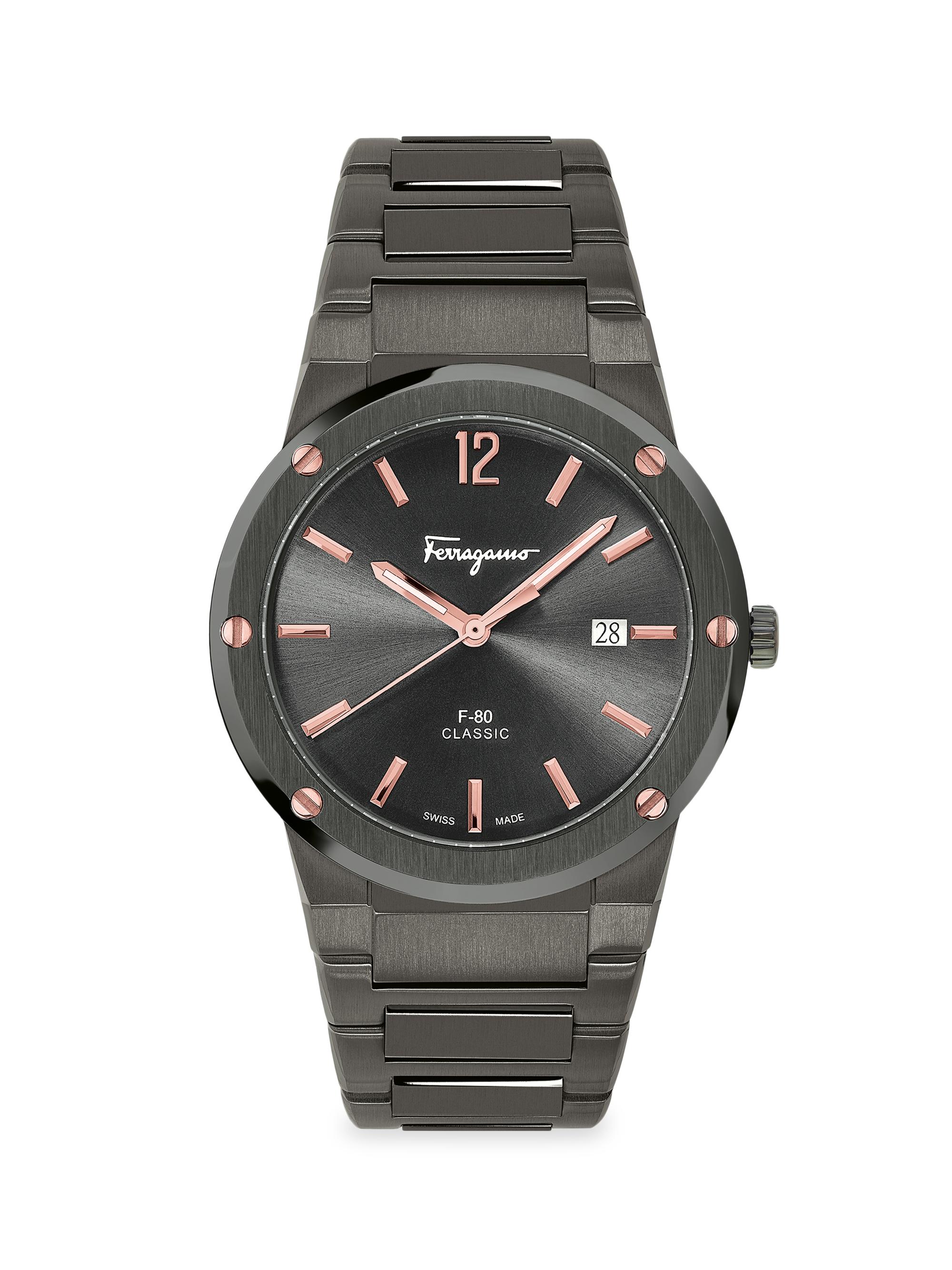 FERRAGAMO Men's F-80 Classic Gunmetal Bracelet Watch - Gunmetal