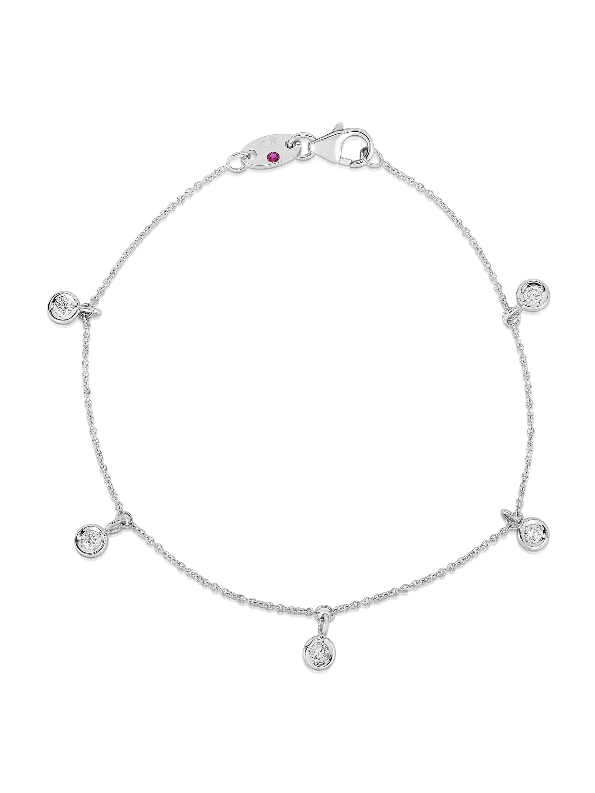 Roberto Coin Women's Diamond By The Inch 18K White Gold & Diamond Dangle Bracelet - White Gold