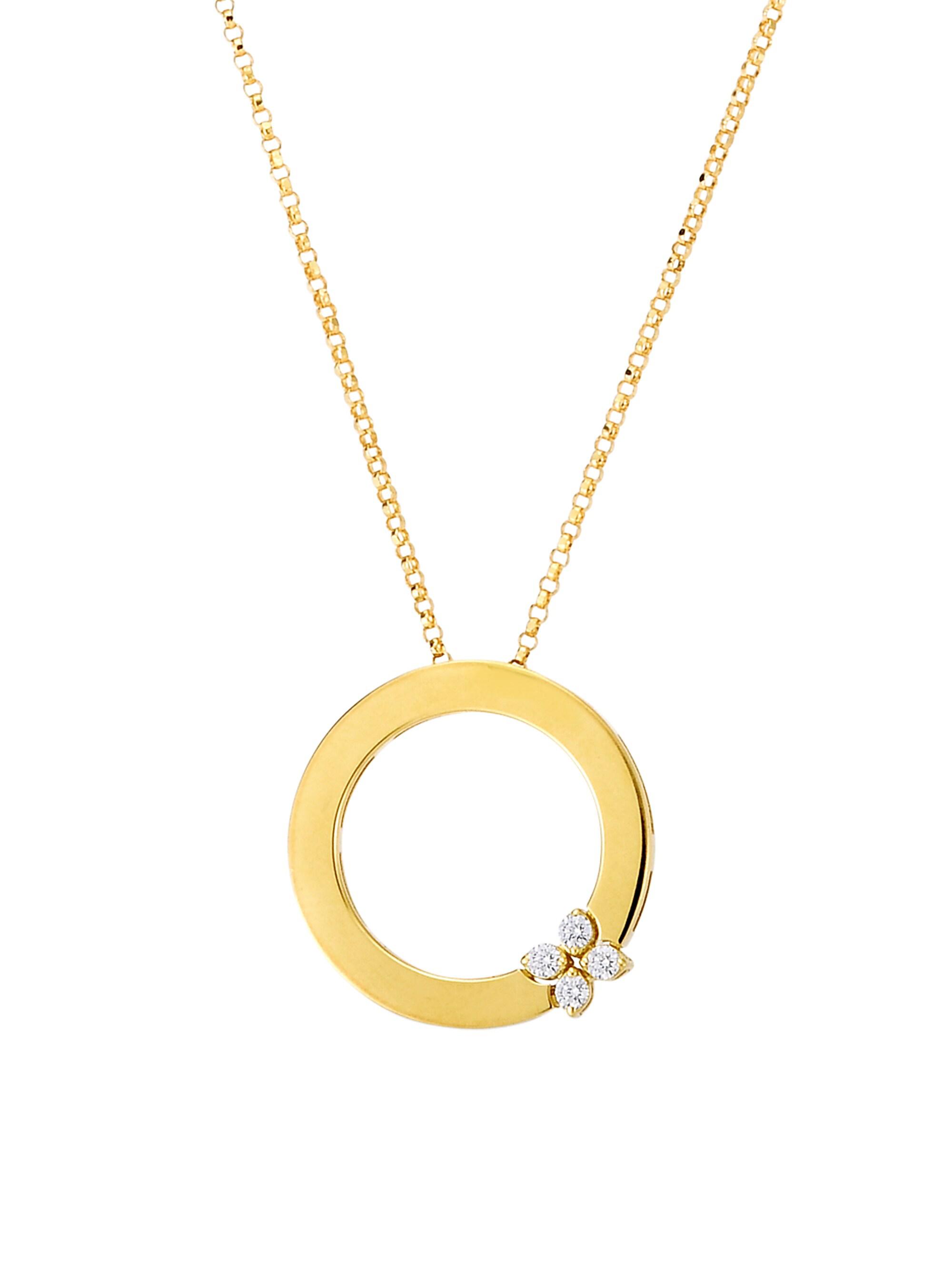 Roberto Coin Women's Love In Verona K Yellow Gold & Diamond Flower Circle Of Life Pendant Necklace - Gold