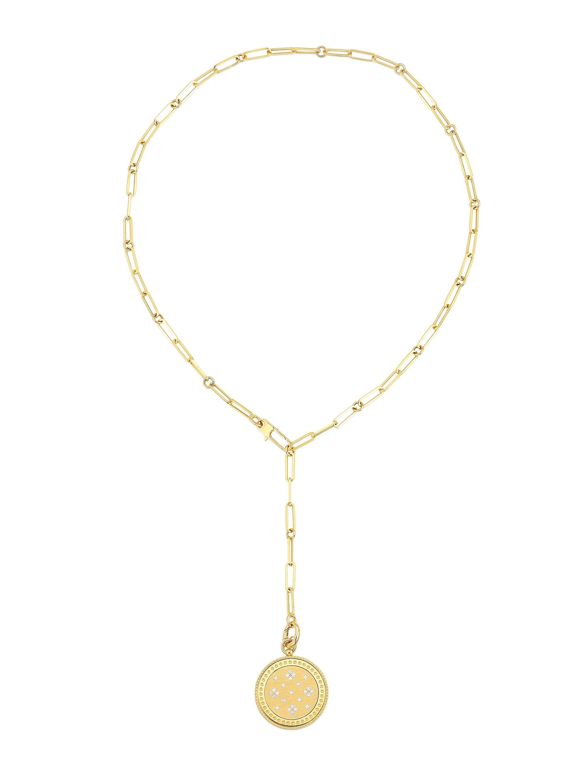 Roberto Coin Women's Venetian Princess 18K Yellow Gold & Diamond Satin Medallion Necklace - Gold