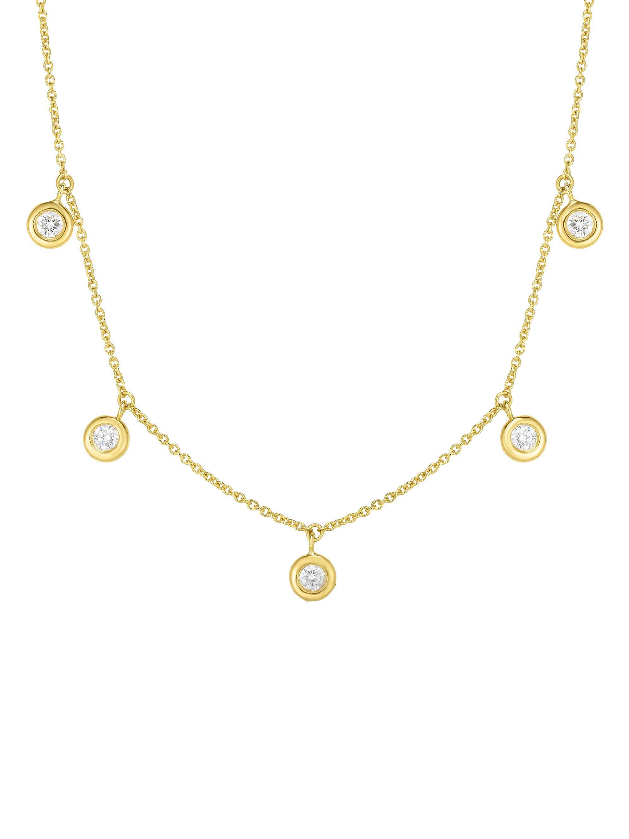 Roberto Coin Women's Diamond By The Inch 18K Yellow Gold & Diamond Dangle Necklace - Yellow Gold