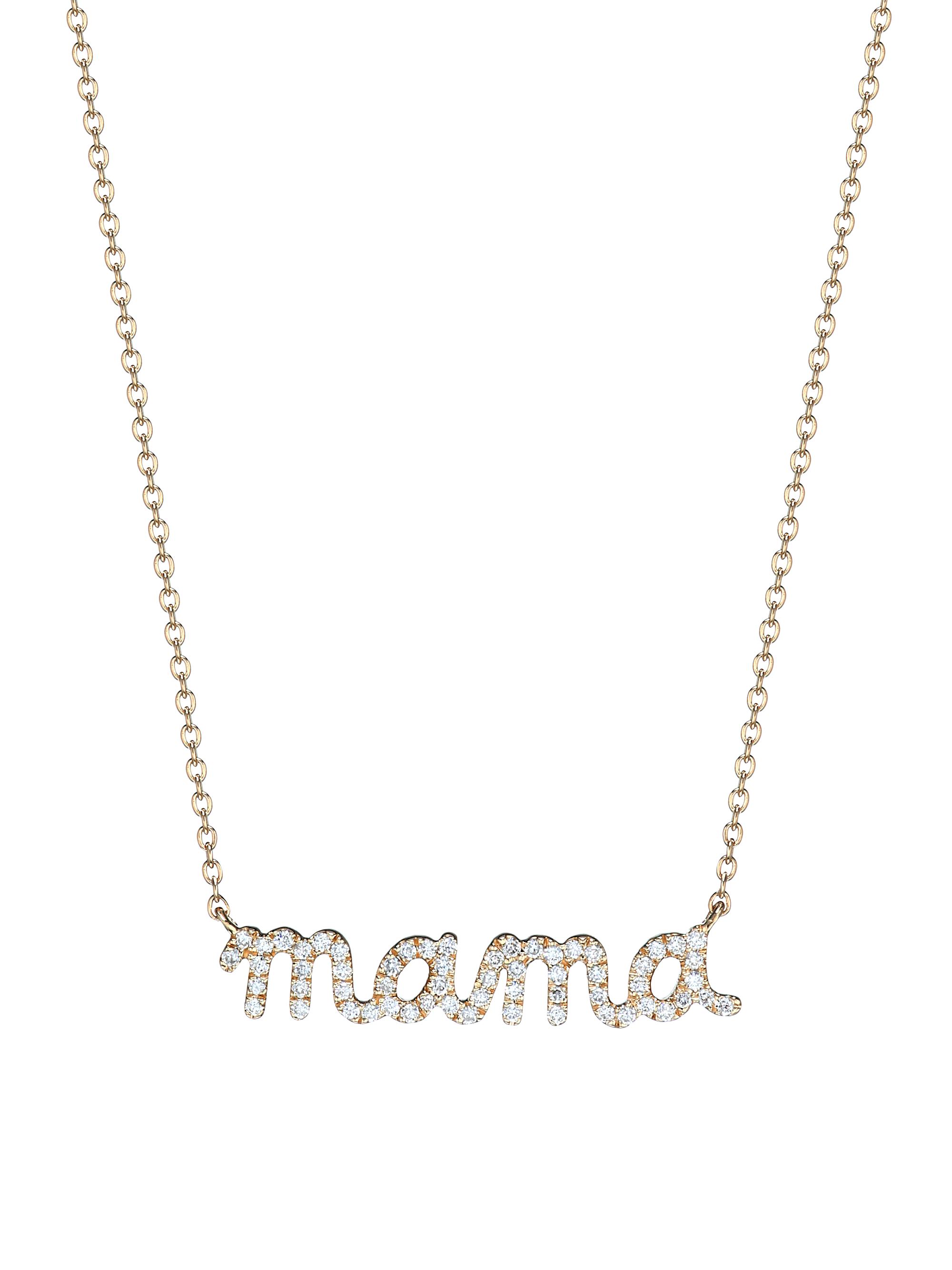 Sydney Evan Women's 14K Yellow Gold & Diamond Mama Necklace - Gold