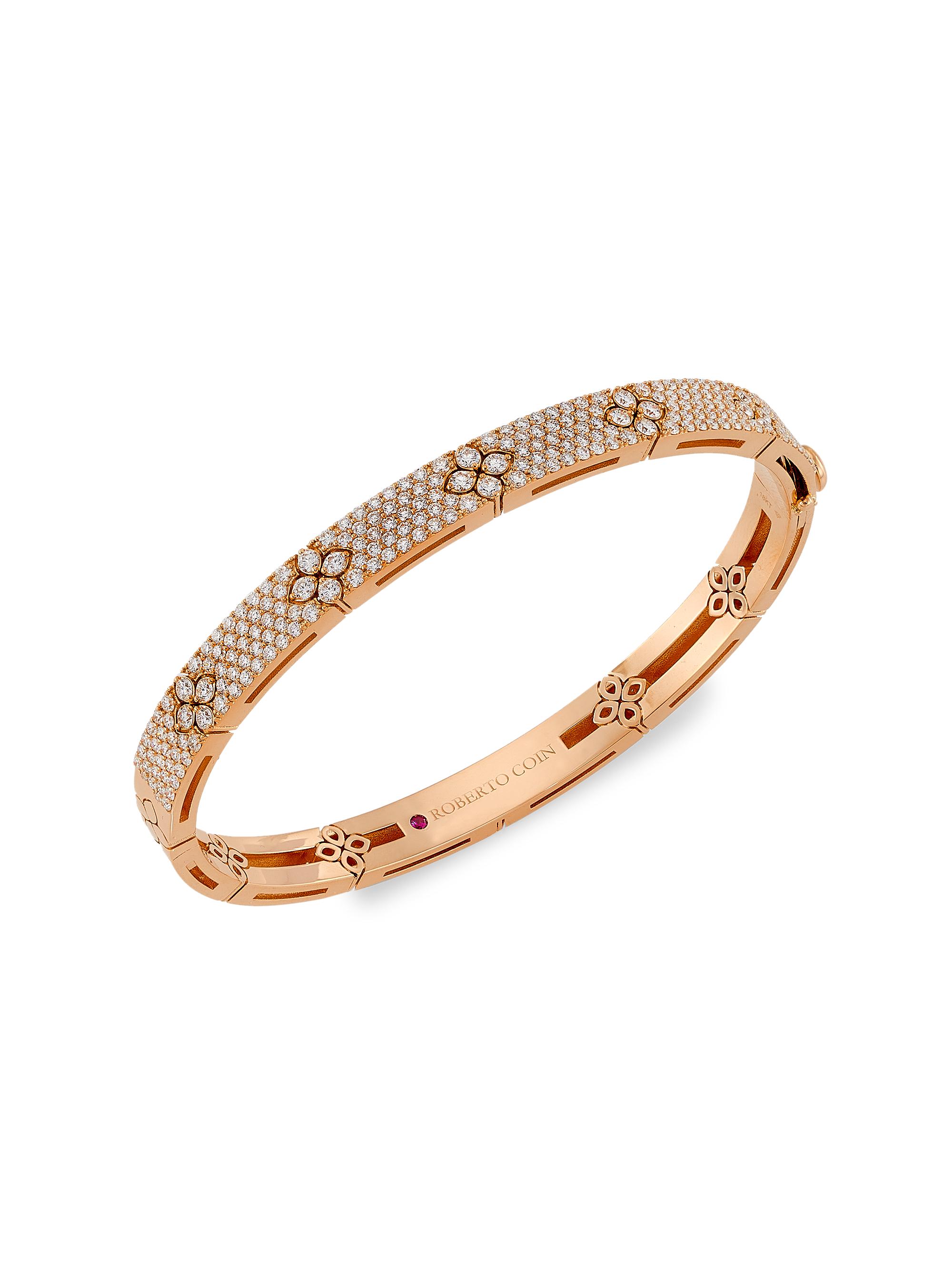 Roberto Coin Women's Love In Verona 18K Rose Gold & Diamond Bangle Bracelet - Rose Gold
