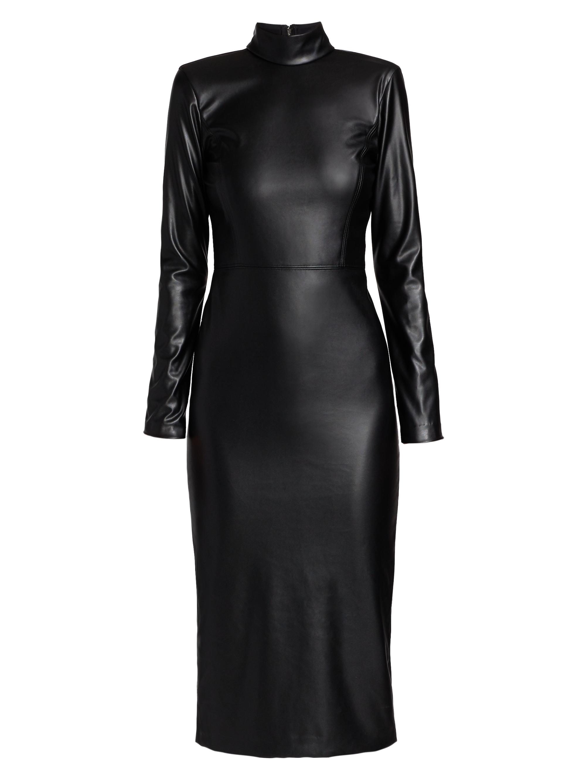 Alice + Olivia Delora Vegan Leather Bodycon Midi Dress | Saks