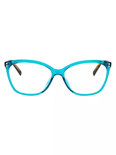 Milena 55MM Blue Block Cat-Eye Glasses