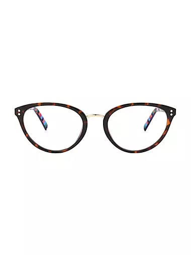 Emilia 52MM Blue Block Cat Eye Glasses