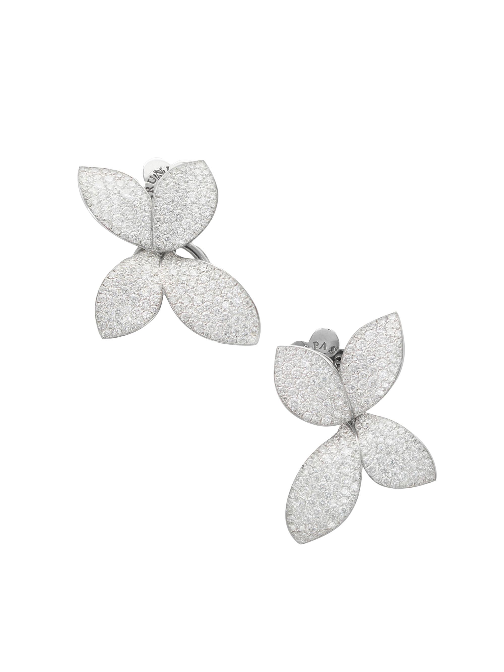 Pasquale Bruni Women's Giardini Segreti  Flower 18K White Gold & 4.71 TCW Diamond Earrings - White Gold