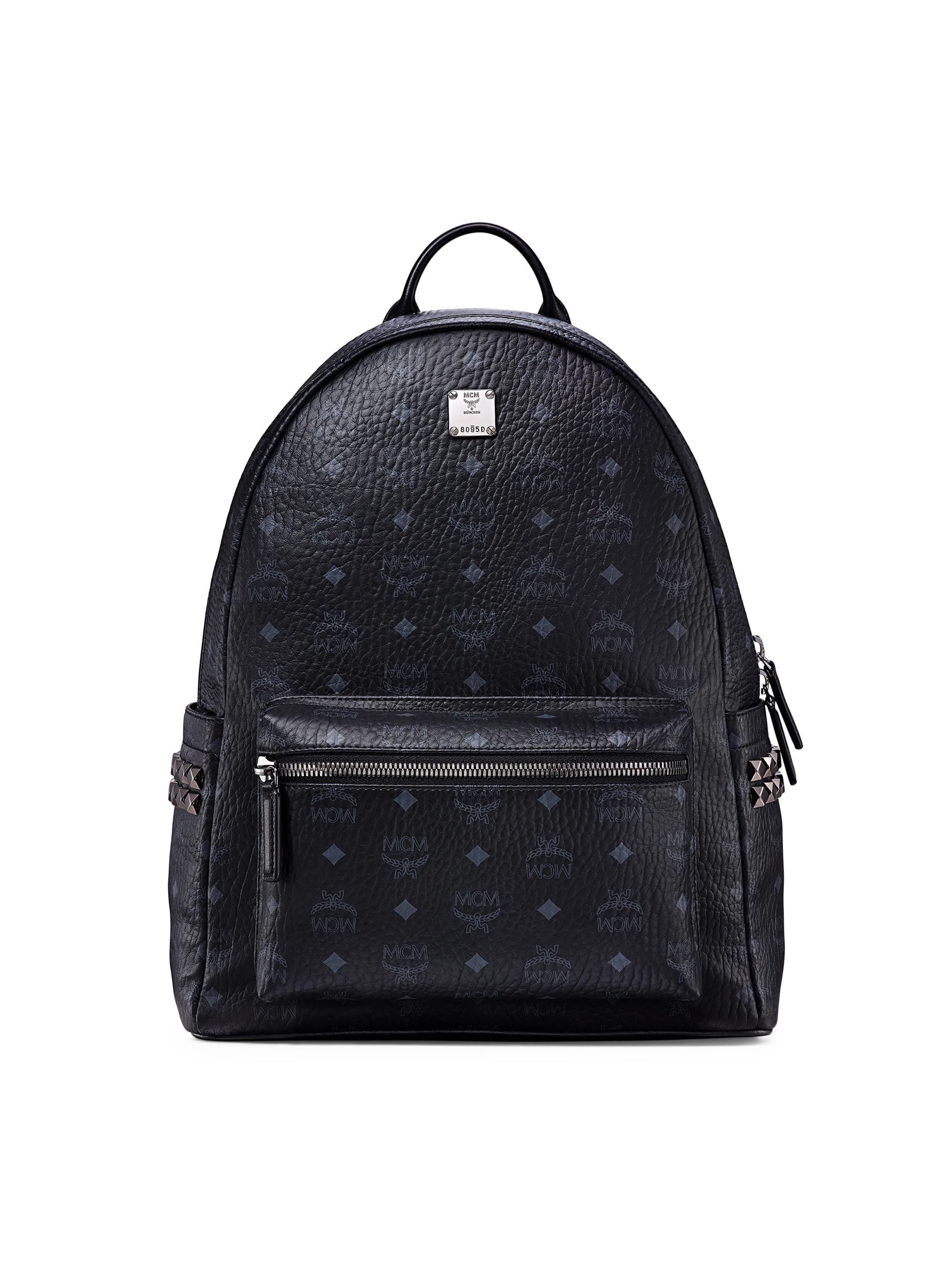 MCM Men's Medium Stark Visetos Backpack - Black