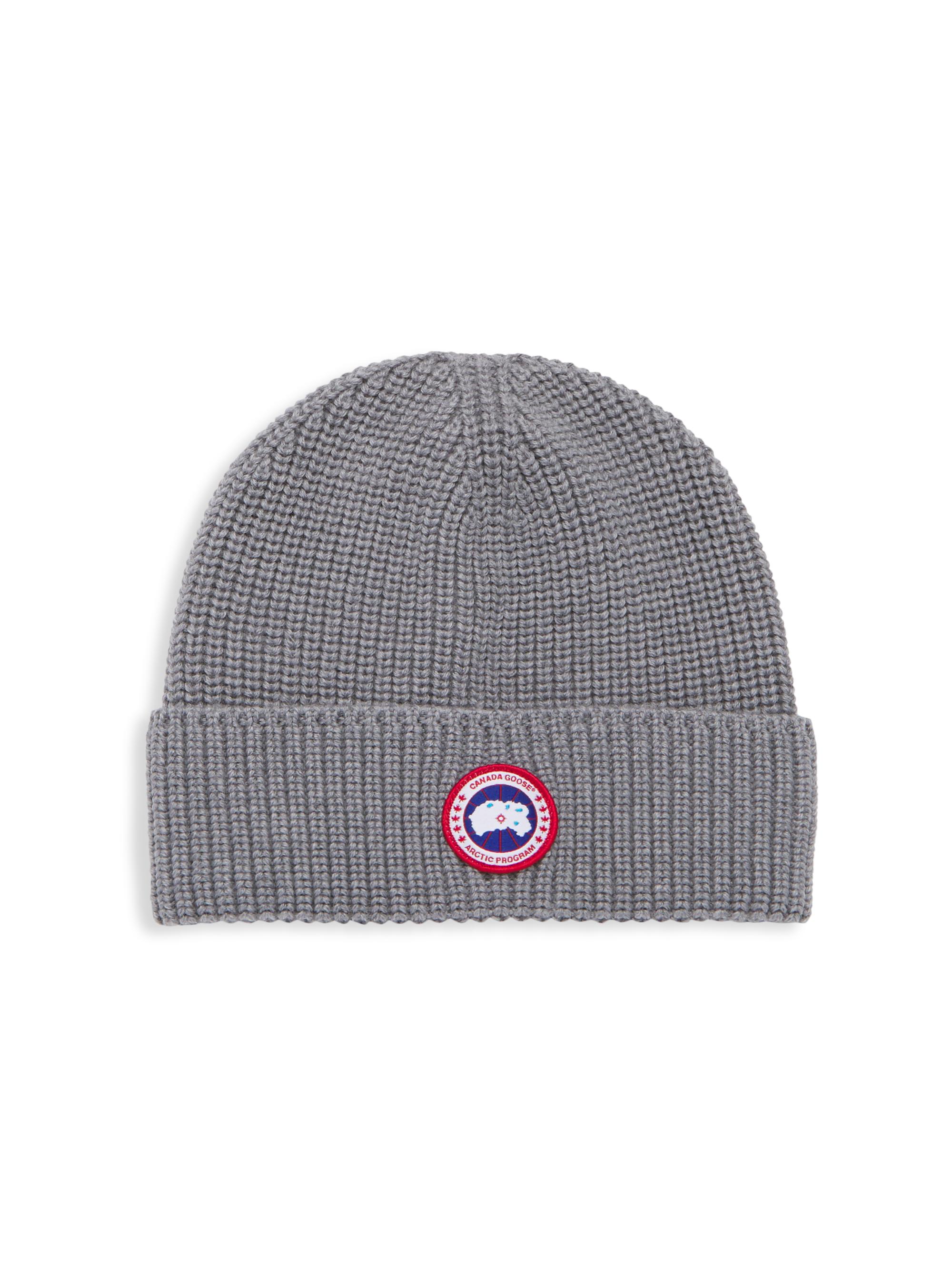 Canada Goose Men's Arctic Logo Patch Wool Beanie - Heather Grey