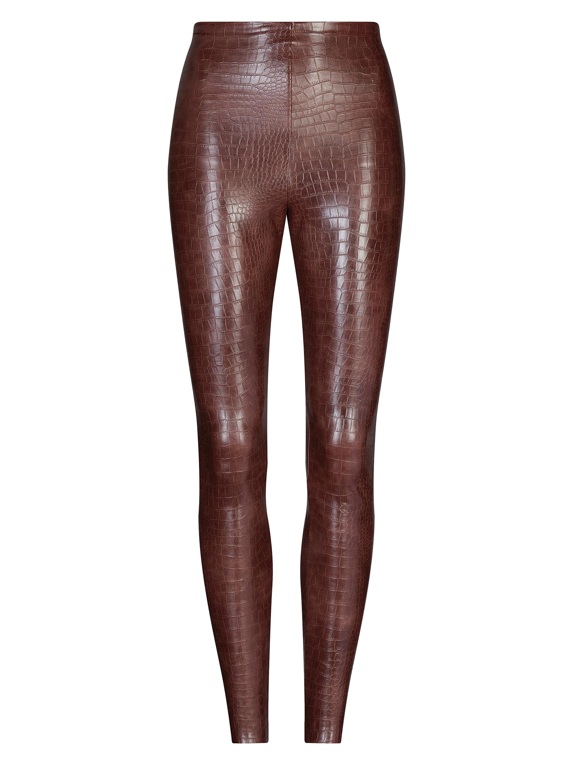 Commando Women's Faux-Leather Croc Leggings - Brown Croc