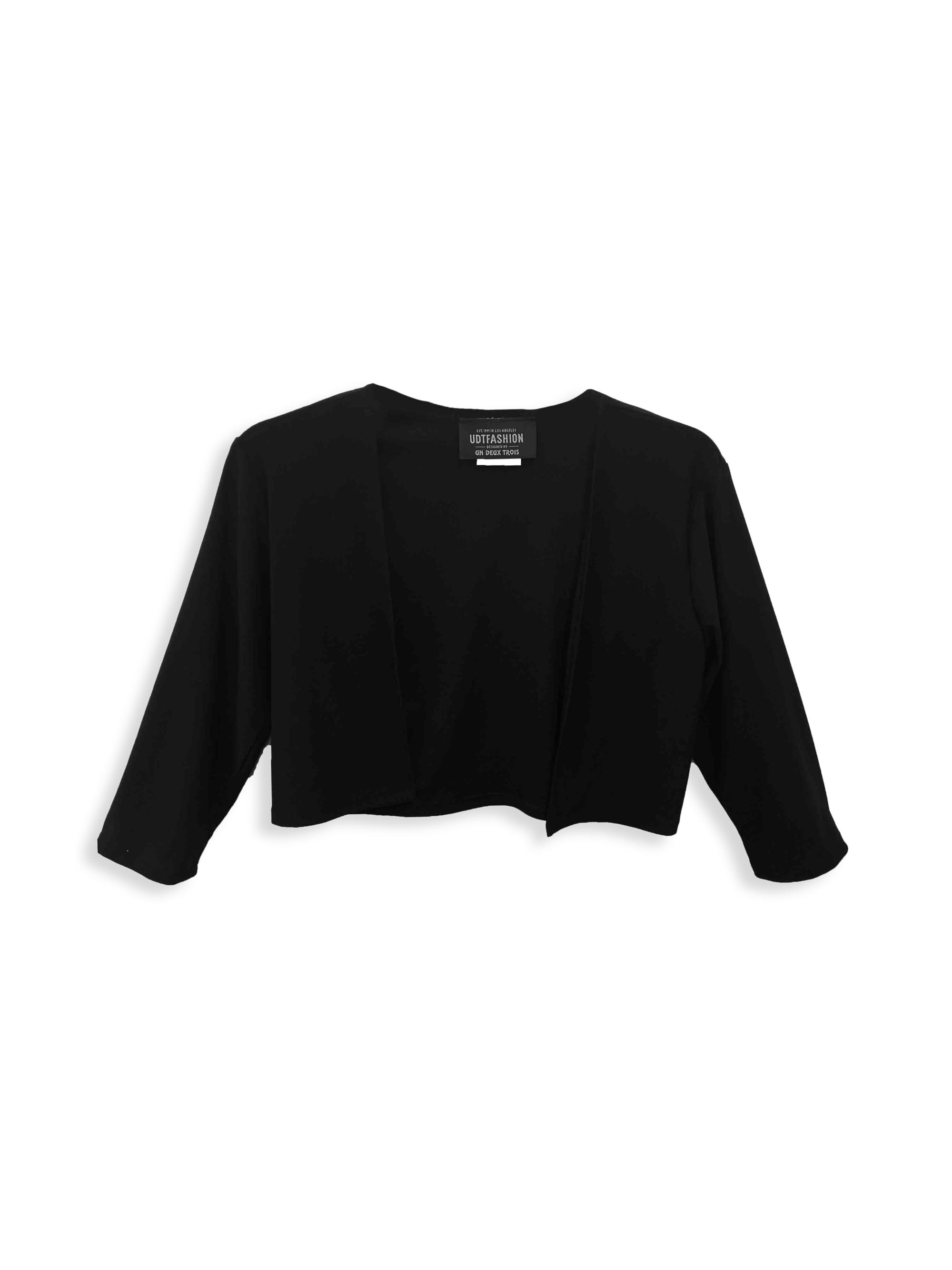 Un Deux Trois Girl's Cropped Bolero Jacket - Black
