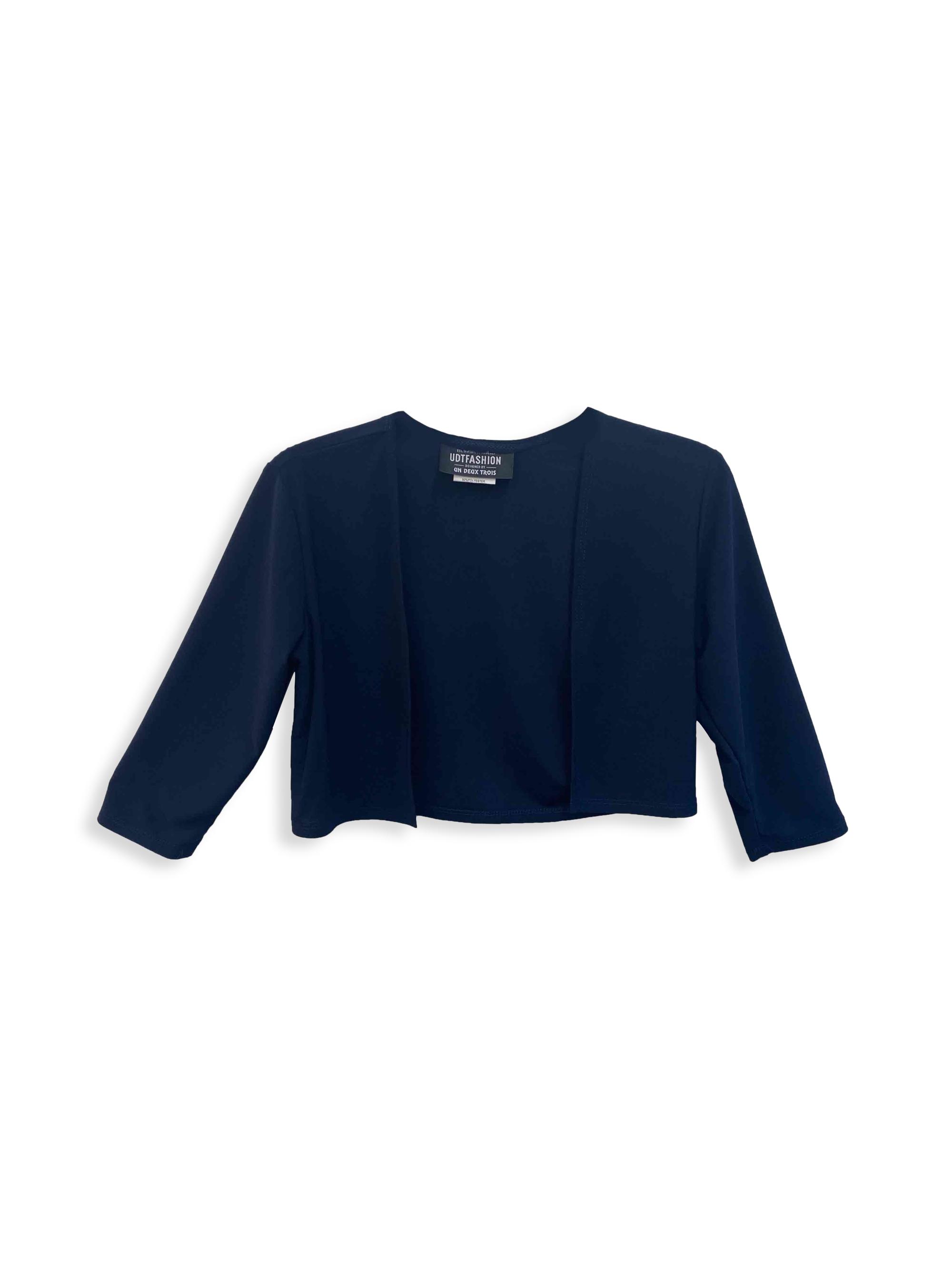 Un Deux Trois Girl's Cropped Bolero Jacket - Navy