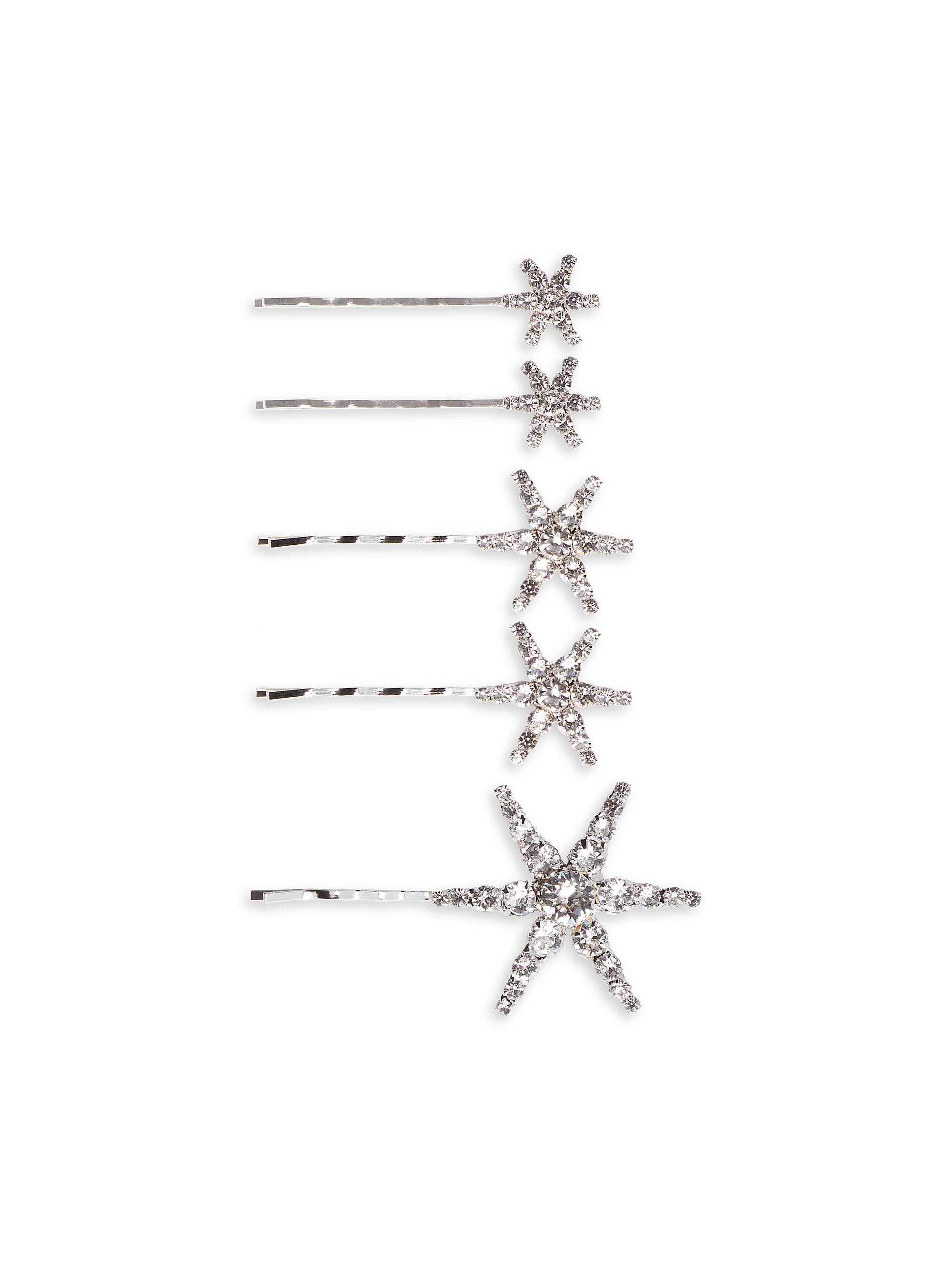 Jennifer Behr Women's Vespera Set of Five Swarovski Crystal Star Bobby Pins - Silver