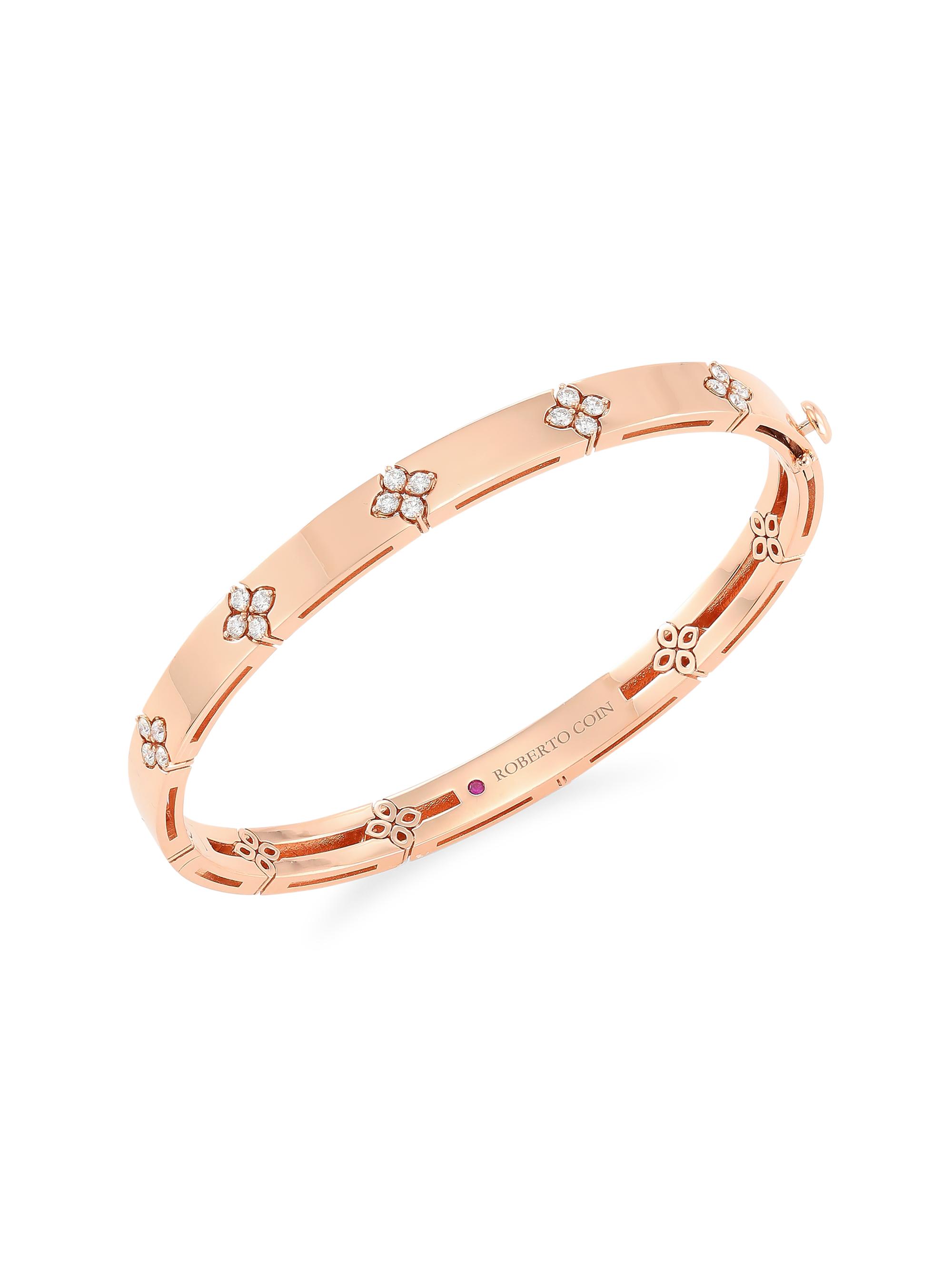 Roberto Coin Women's Love In Verona 18K Rose Gold & Diamond Bangle Bracelet - Rose Gold