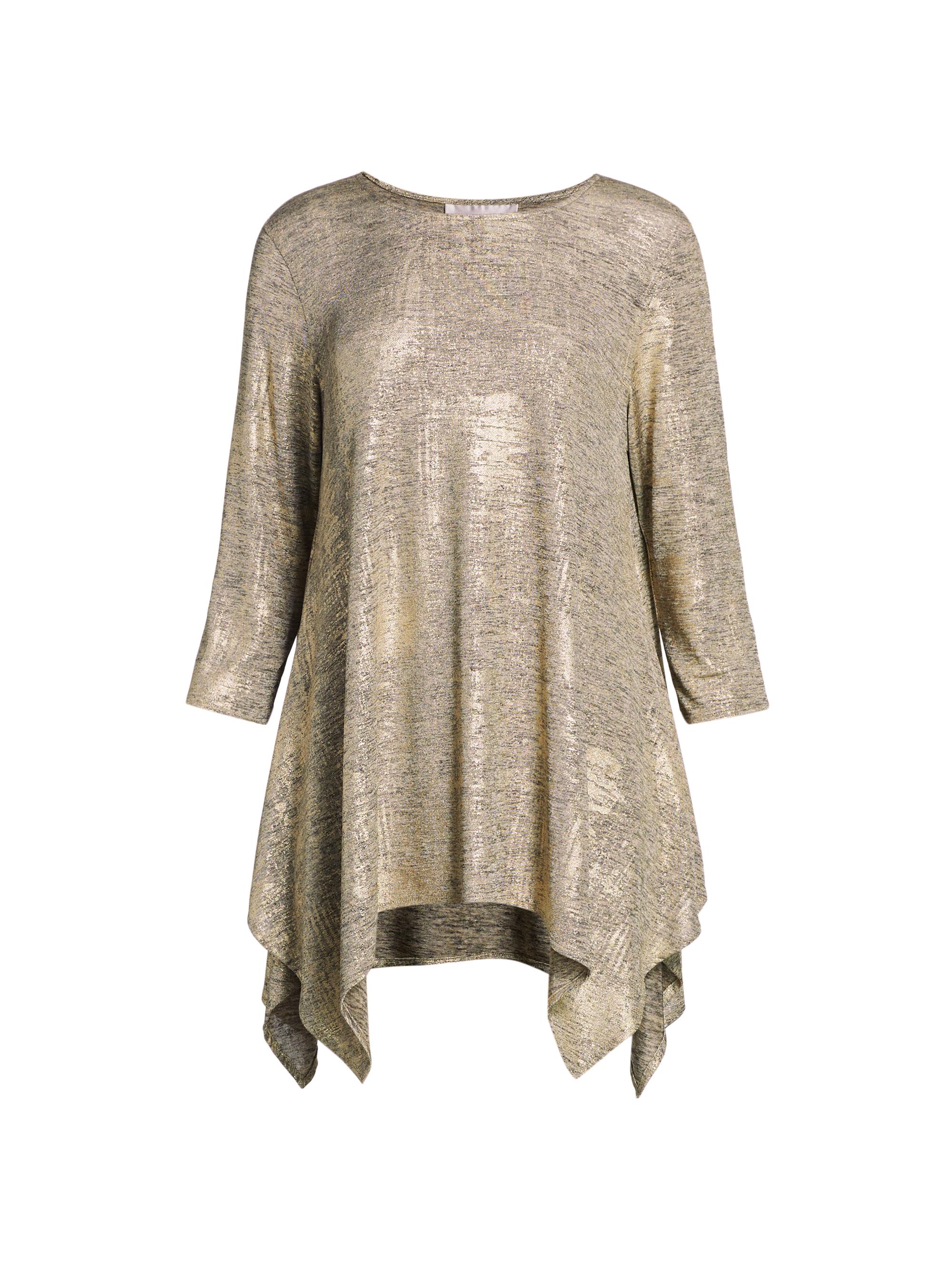 Caroline Rose Women's Reflection Knit Swing Tunic - Gold