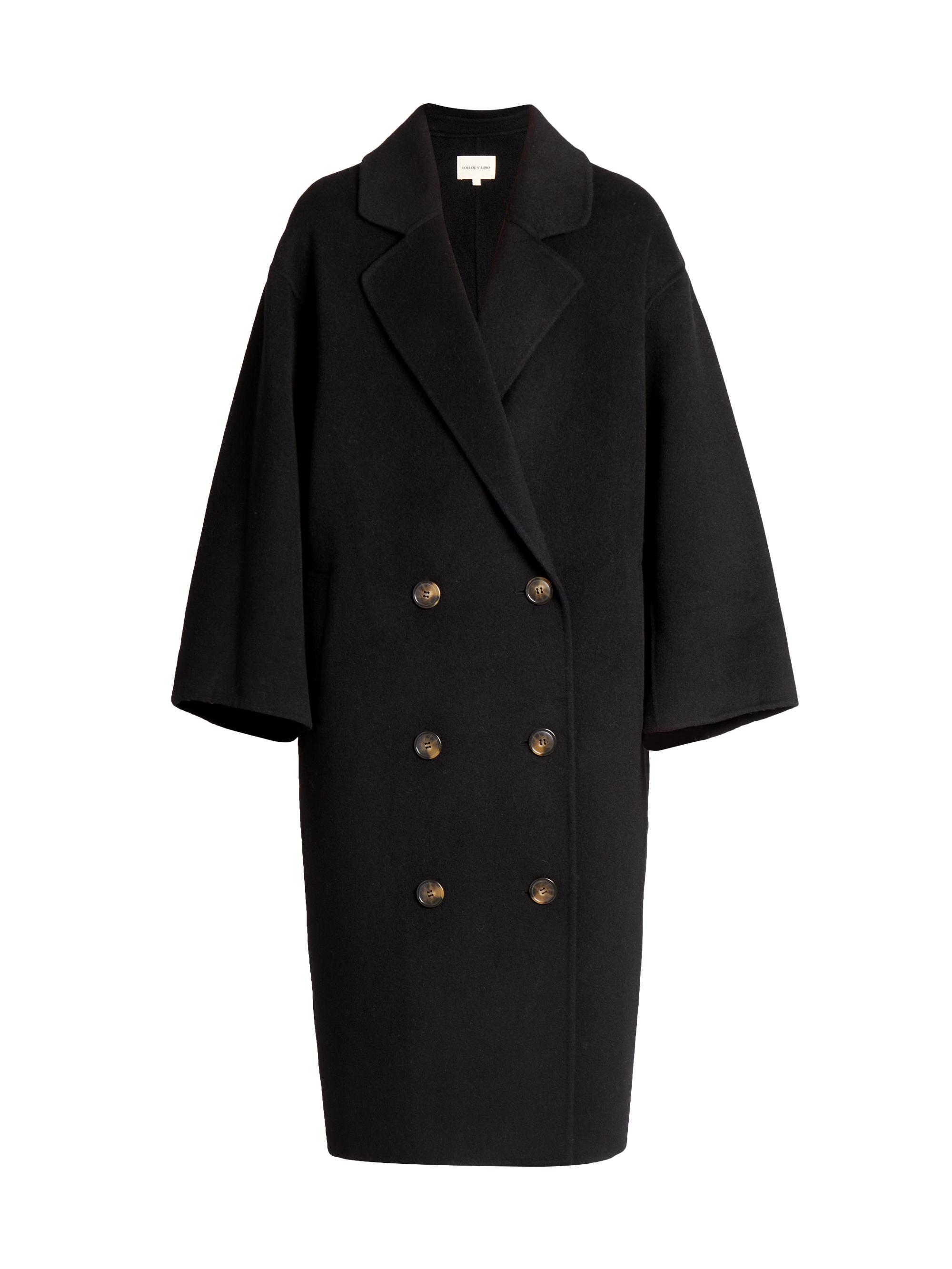 Loulou de Saison Women's Borneo Double Breasted Wool & Cashmere Coat - Black