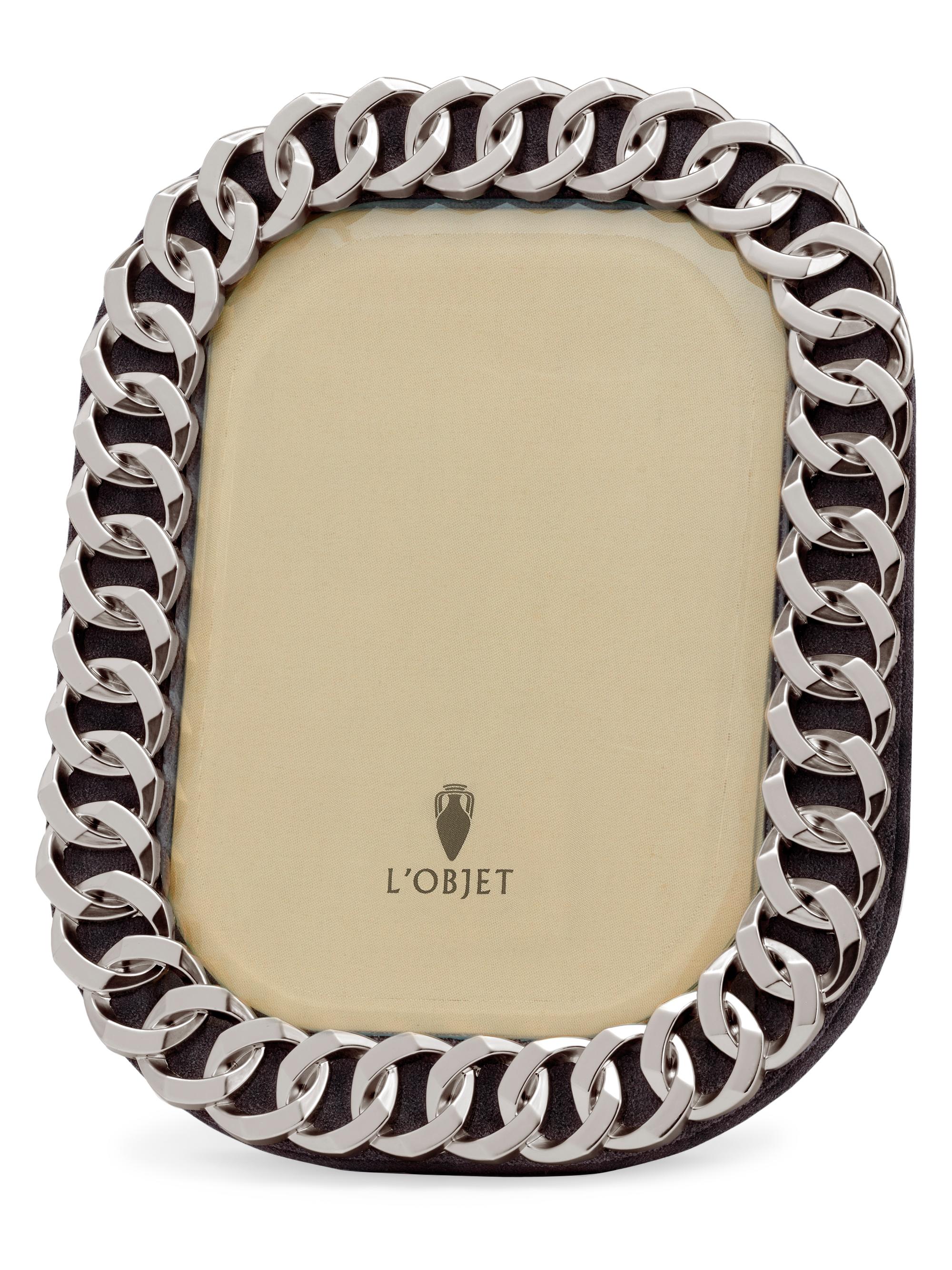 L'Objet Cuban Link Platinum Picture Frame - Silver 4 x 6