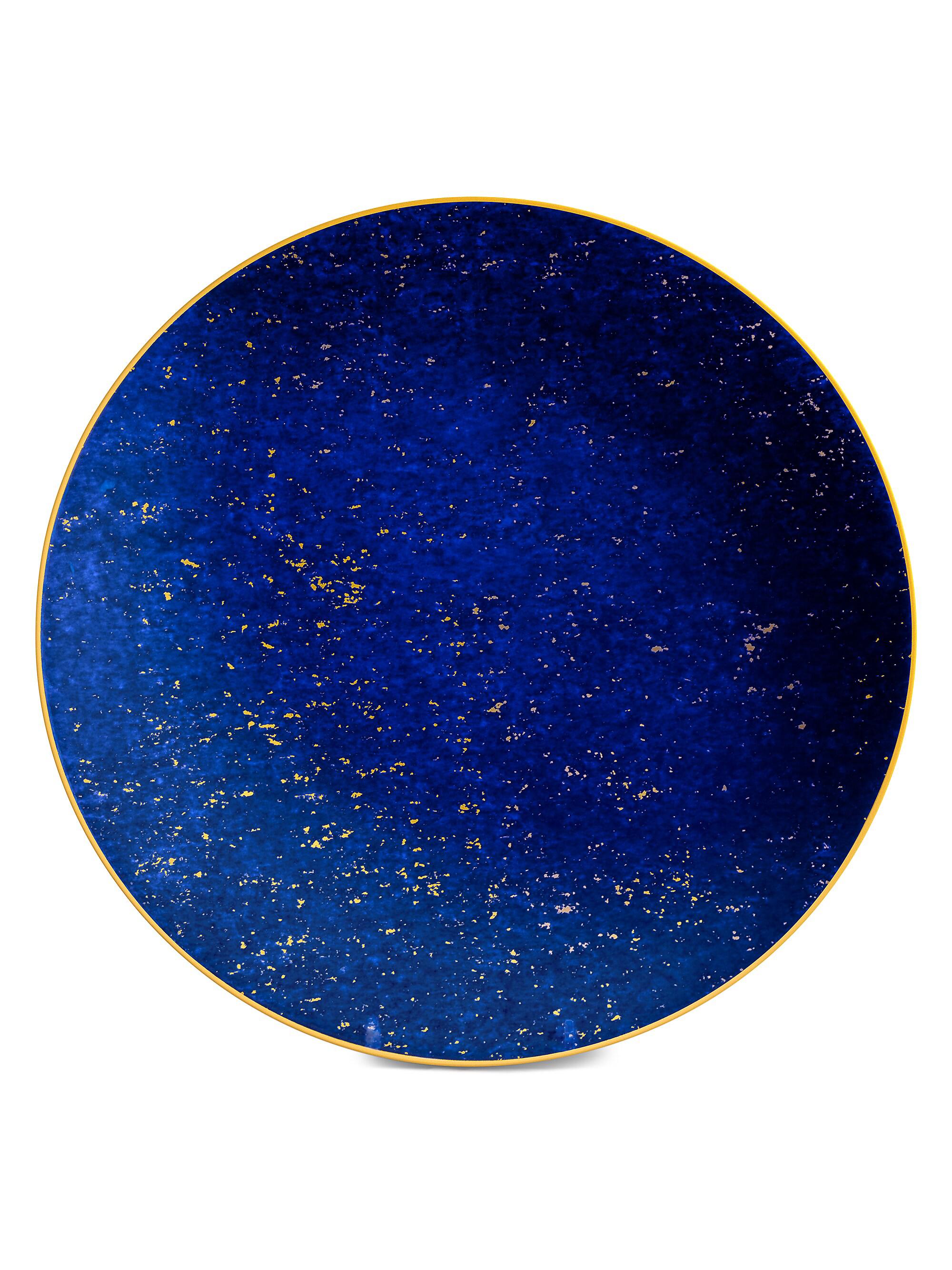 Lapis-Look Limoges Porcelain & 24K Gold Dessert Plate