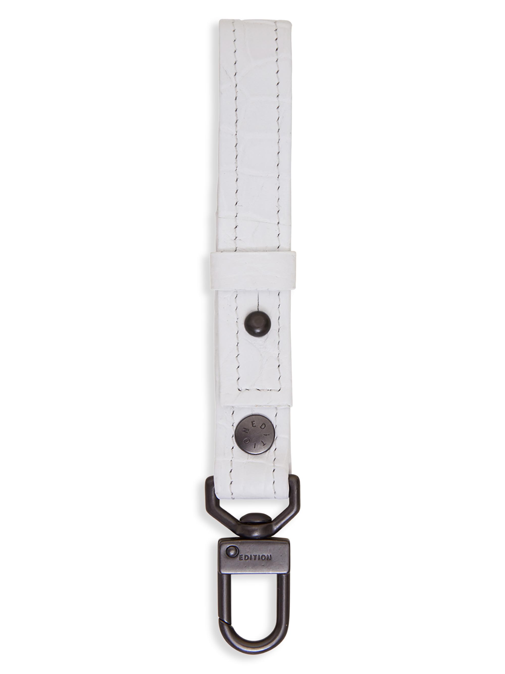 Grace Men's Crocodile Leather Key Fob - Saddle