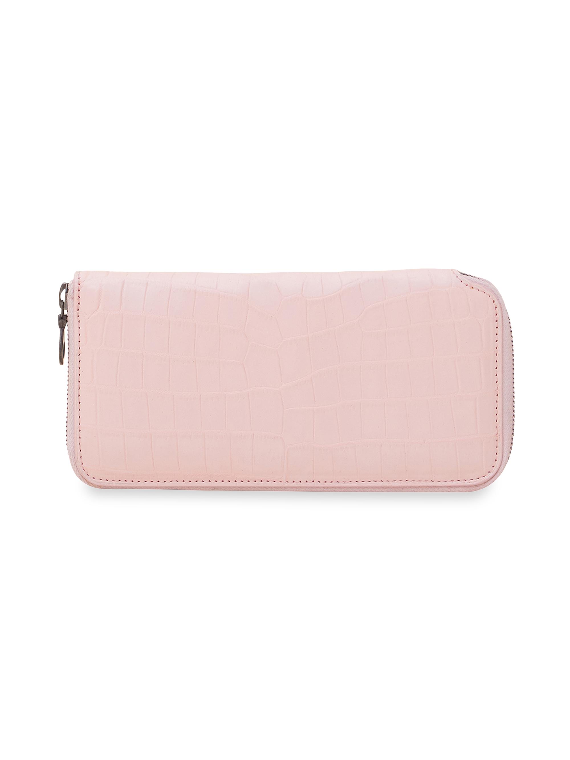 Grace Men's Crocodile Leather Continental Wallet - Blush