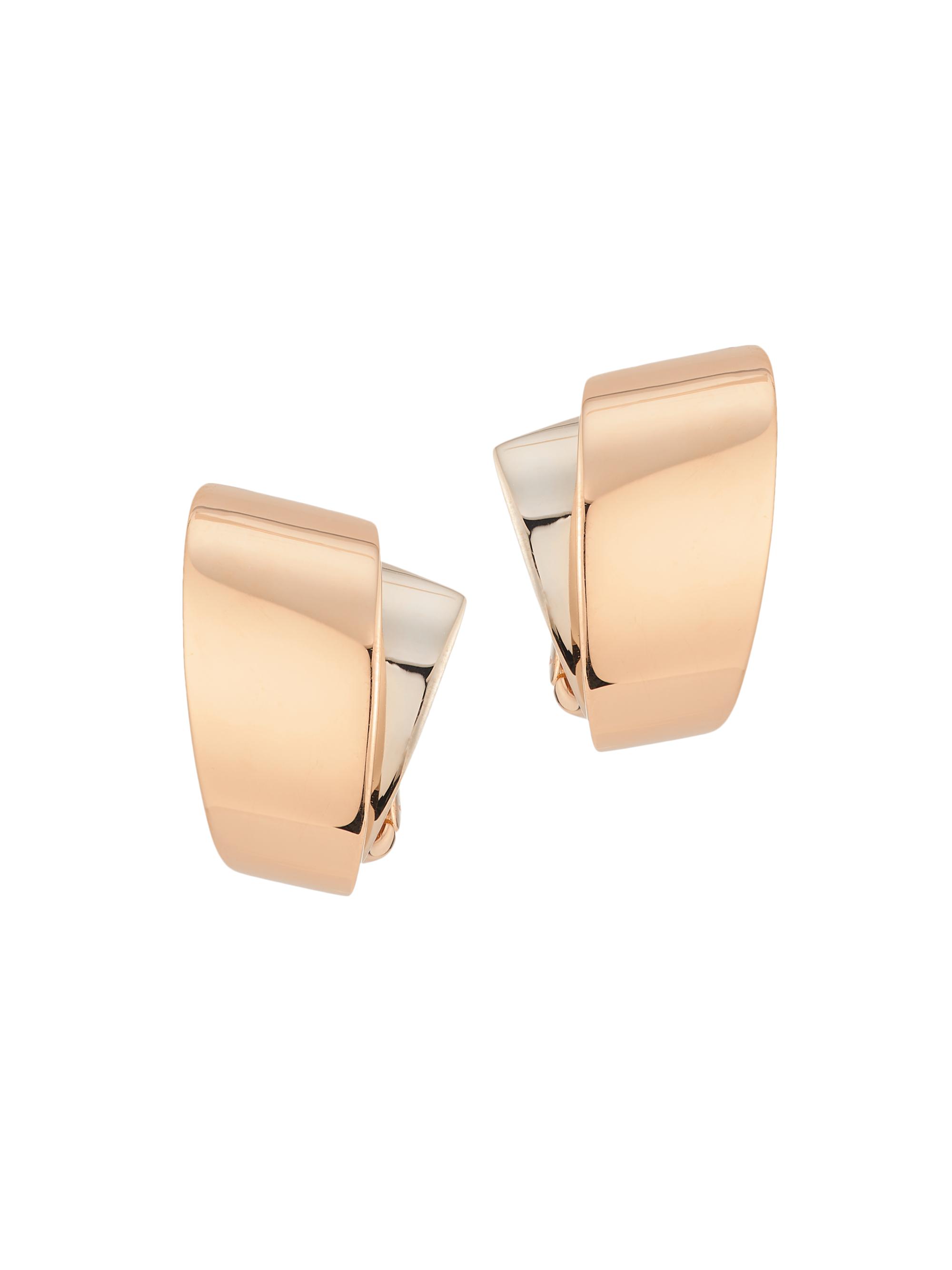 Vhernier Women's Tourbillon Two-Tone 18K Gold Earclips - Rose Gold White Gold