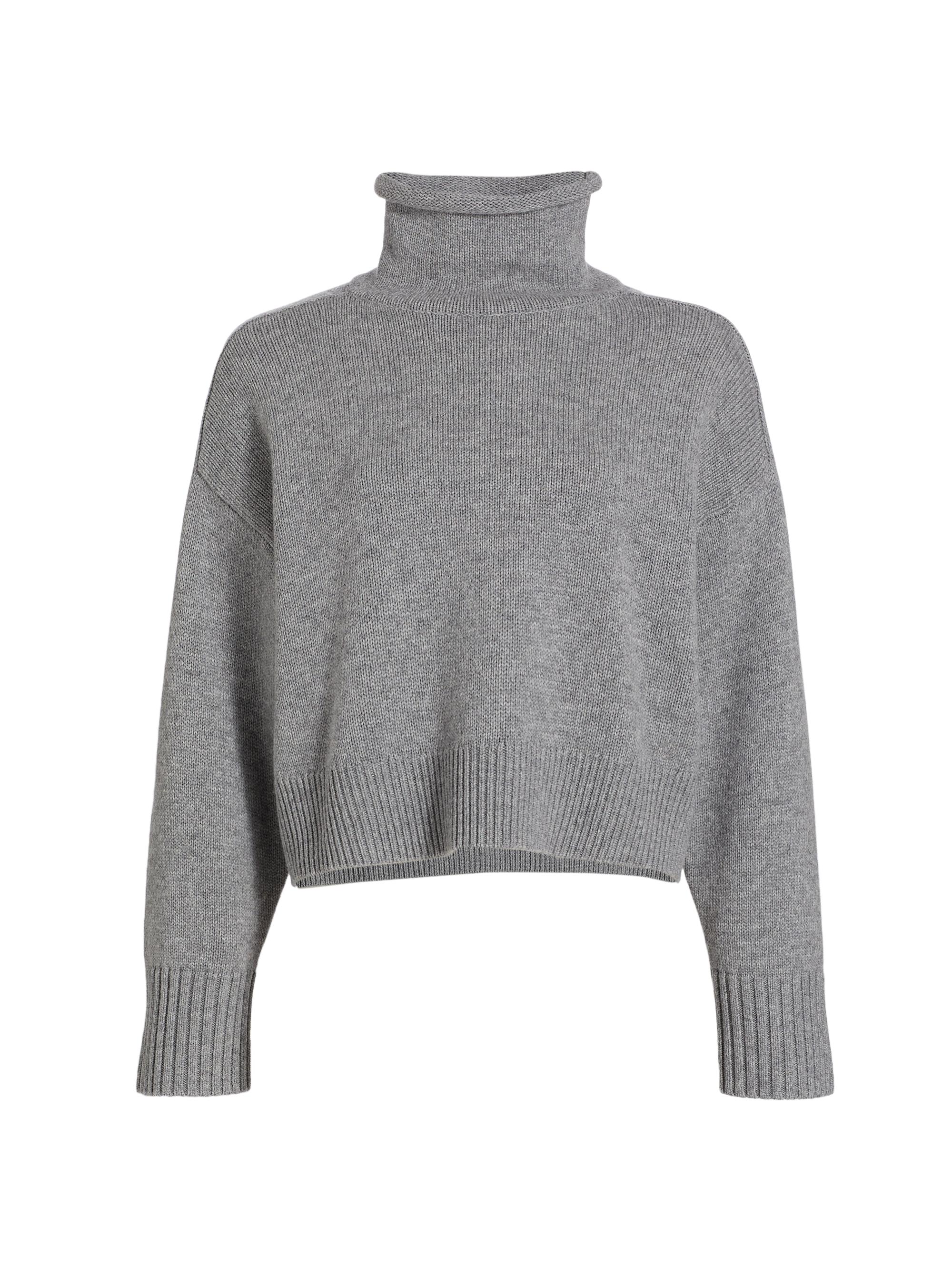 Loulou de Saison Women's Stintino Wool-Cashmere Funnelneck Sweater - Grey Melange