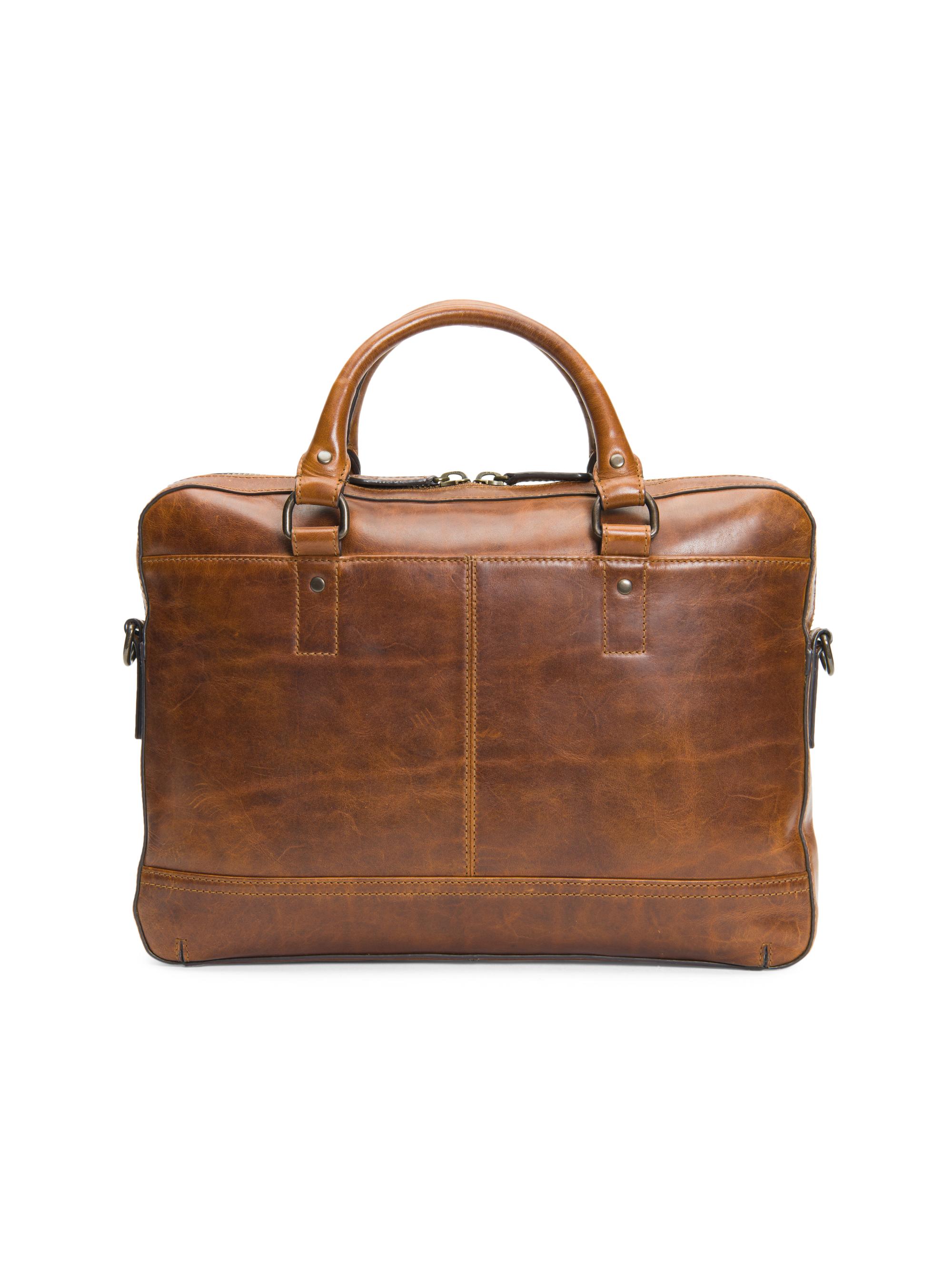 Frye Men's Logan Zip Briefcase - Cognac