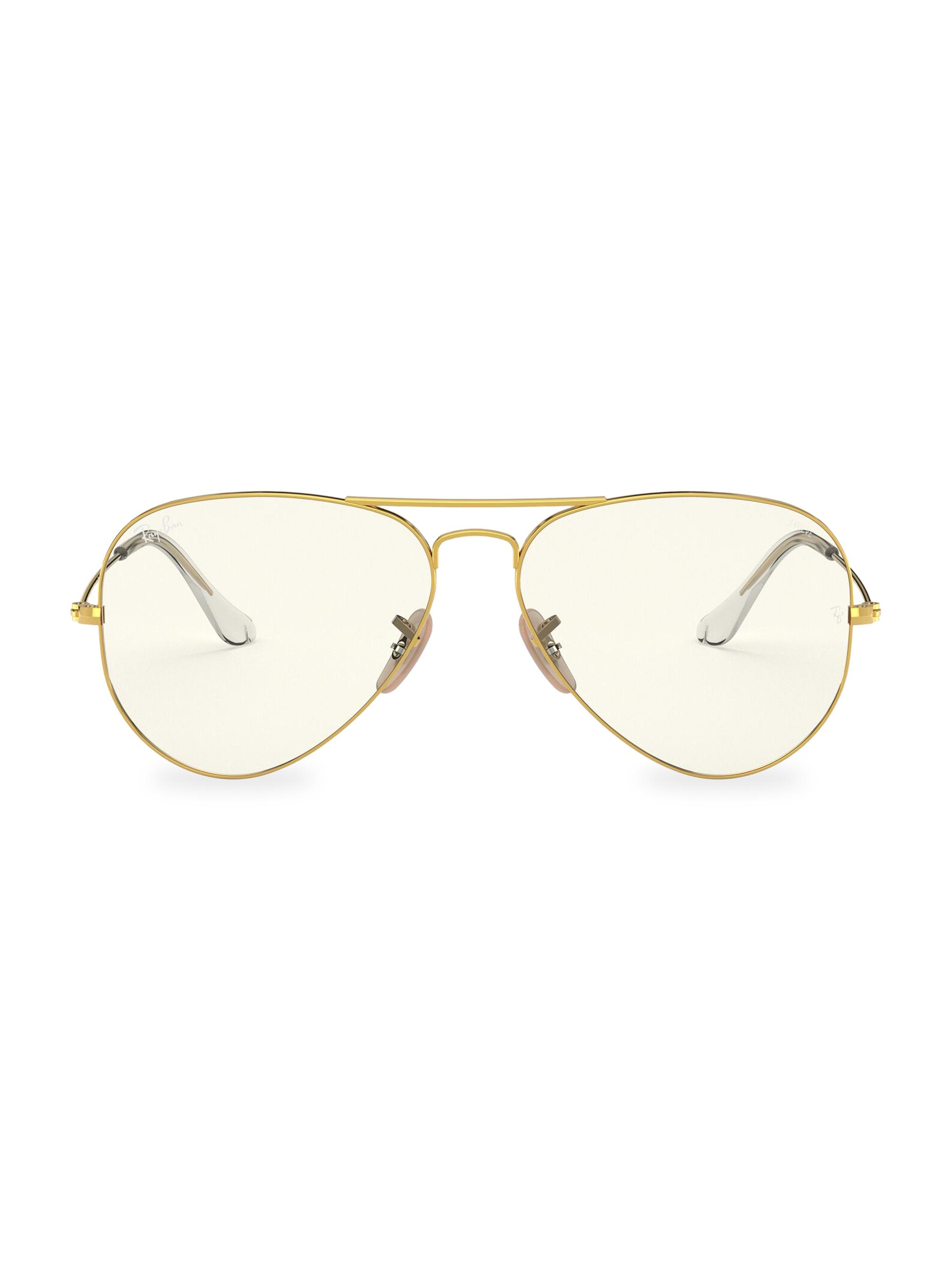 Ray-Ban Women's RB3025 58MM Evolve Aviator Blue Block Optical Glasses - Shiny Gold