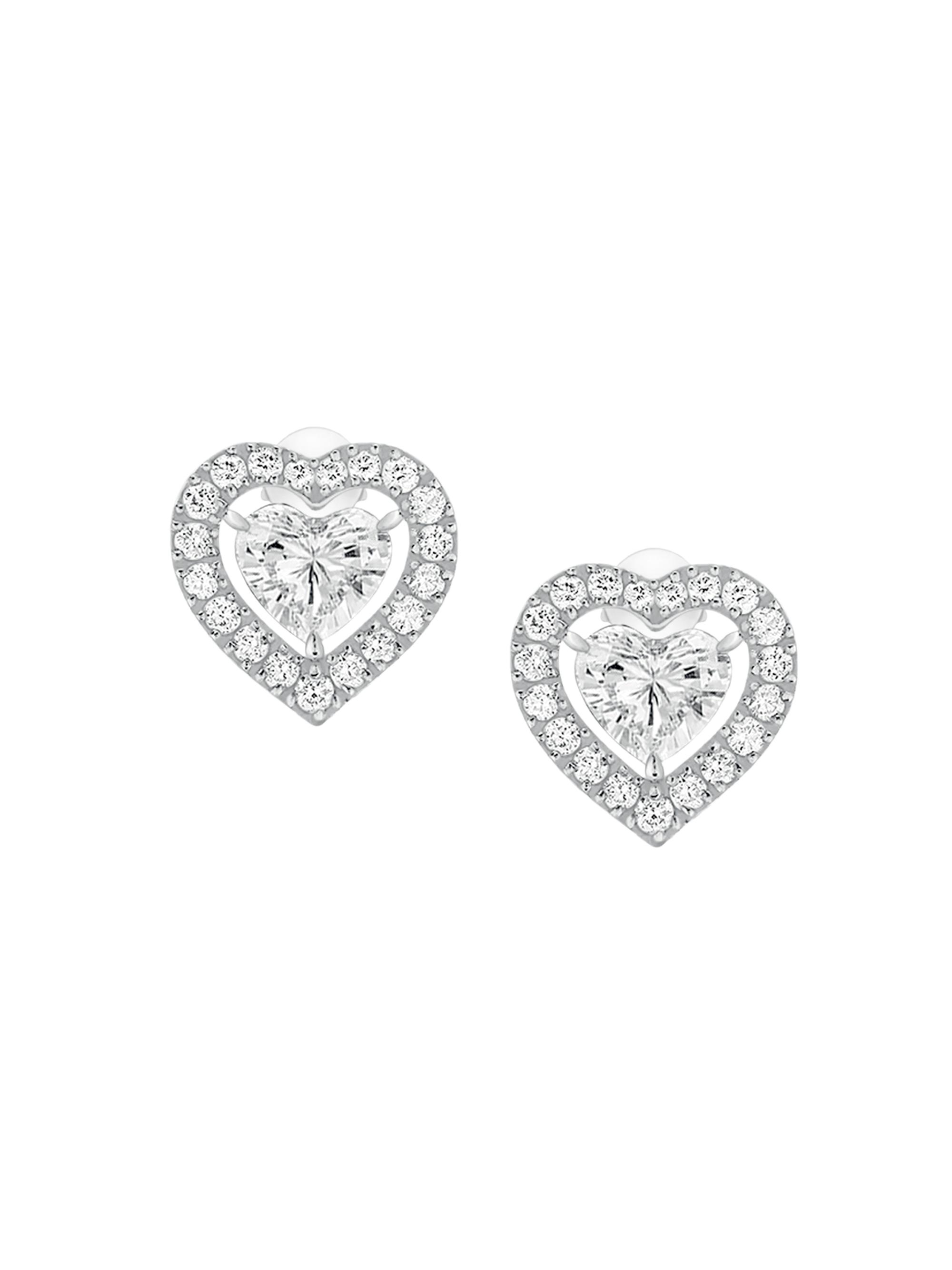 Messika Women's Joy Coeur 18K White Gold & Diamond Single Stud Earring - White Gold