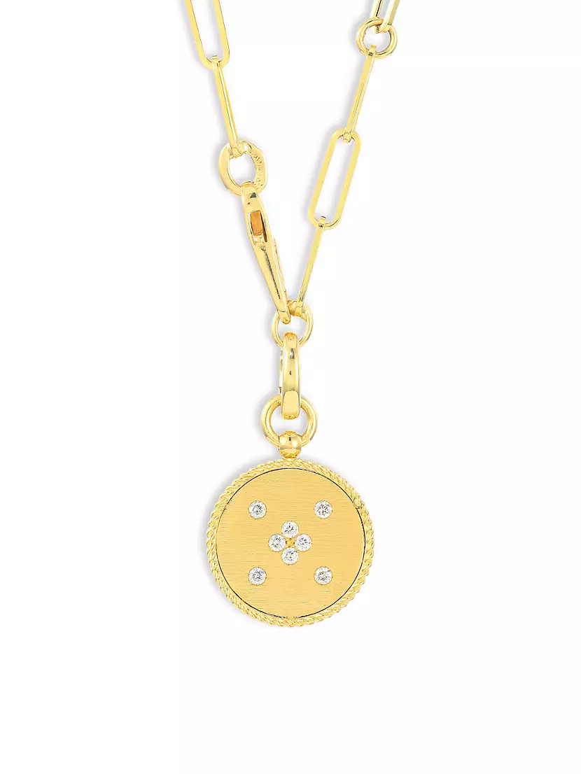 Roberto Coin 18K Yellow Gold Venetian Princess Diamond Dog Tag Pendant  Necklace - 7773283AY19X