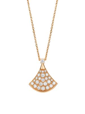 BVLGARI Women's Divina 18K Yellow Gold & Pavé Diamond Pendant Necklace - Yellow Gold
