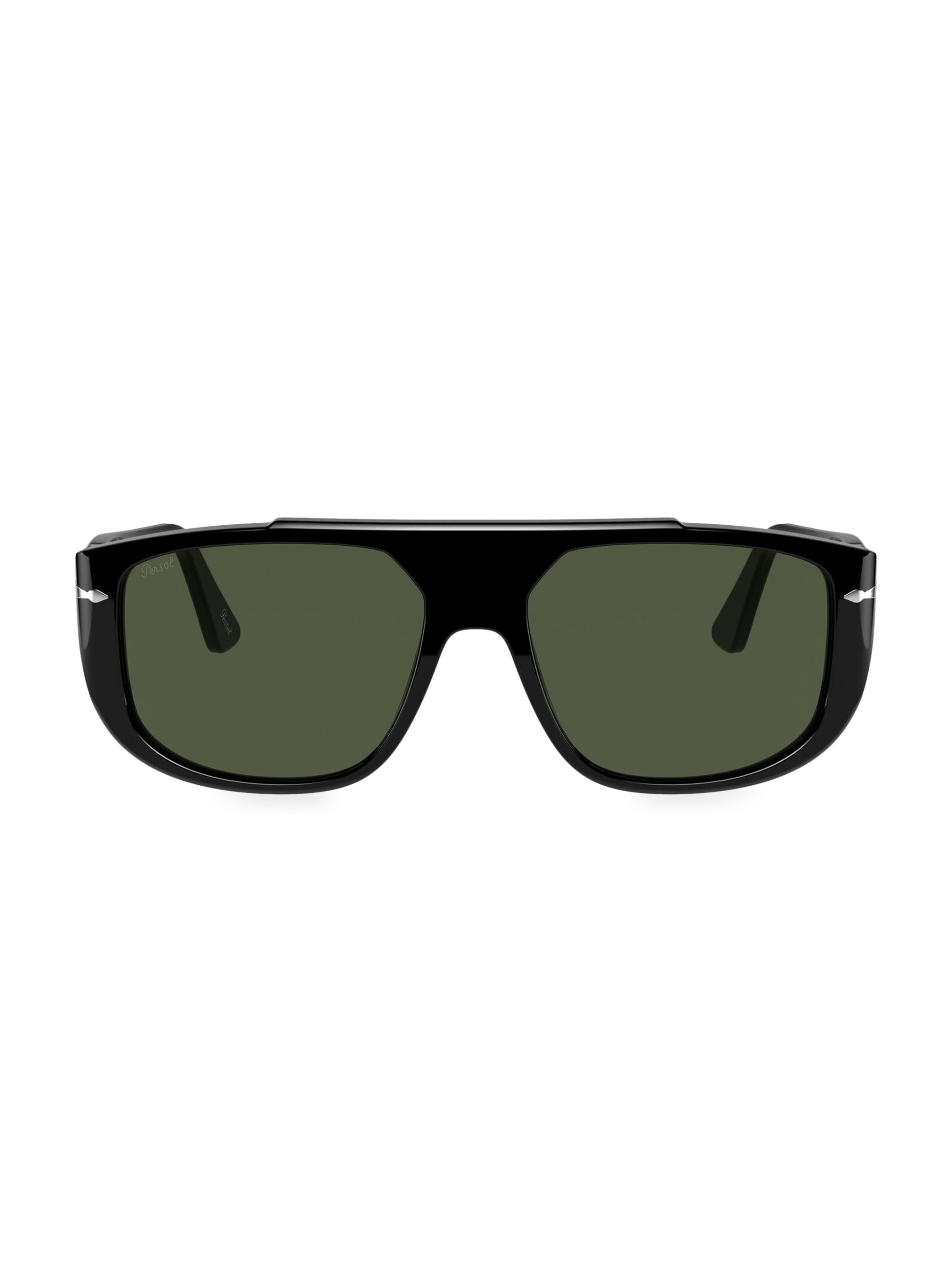 Persol Men's  54MM Rectangular Sunglasses - Black