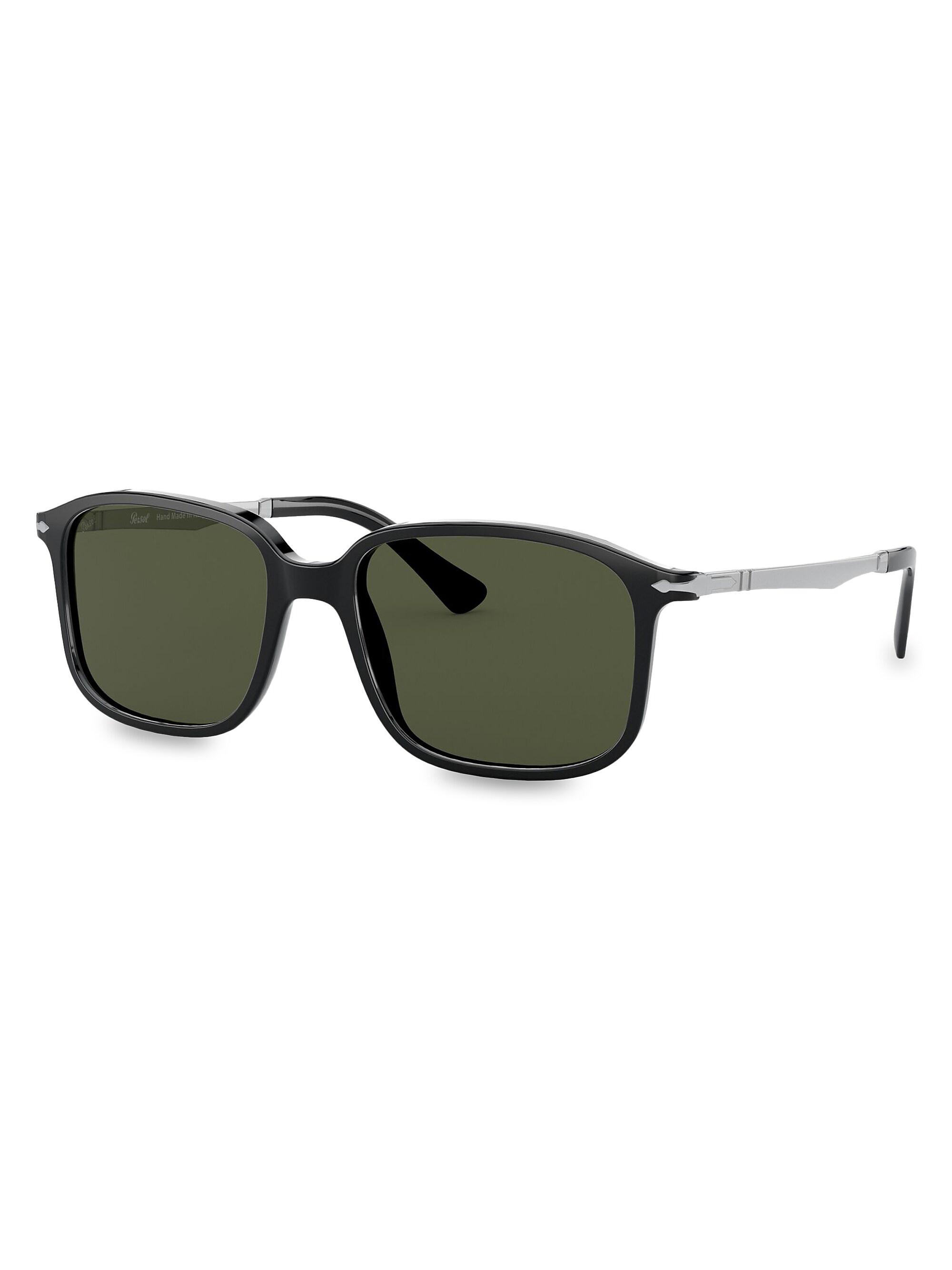 Persol Men's  53MM Rectangular Sunglasses - Black