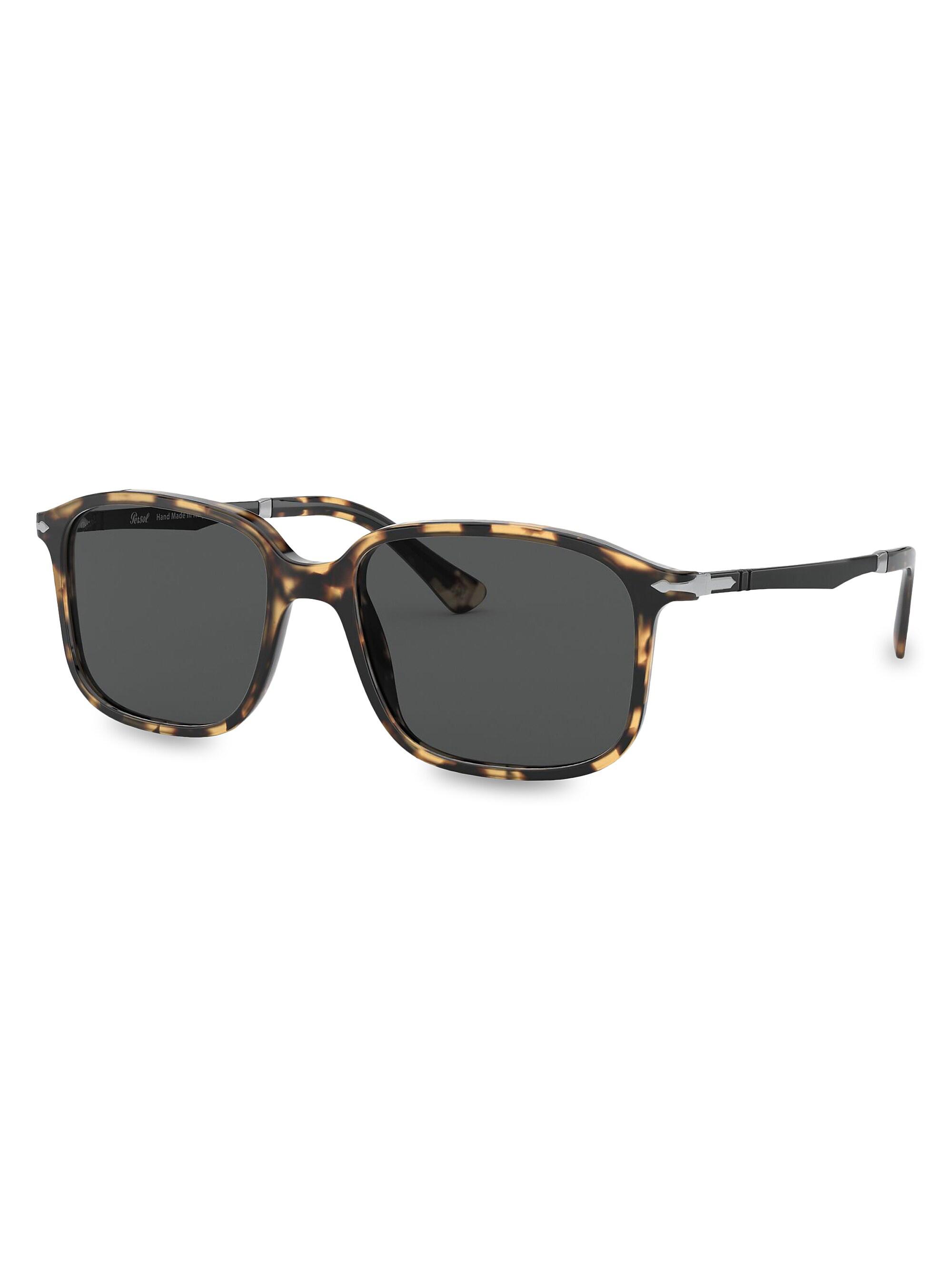 Persol Men's  53MM Rectangular Sunglasses - Brown Tortoise