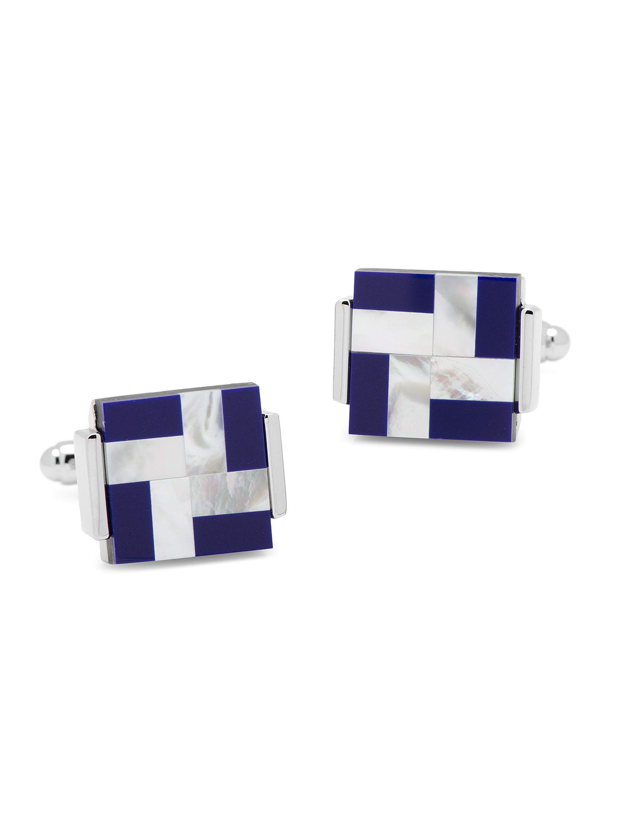 Cufflinks, Inc. Men's Ox & Bull Trading Co. Crossed Pearl Cufflinks - Blue