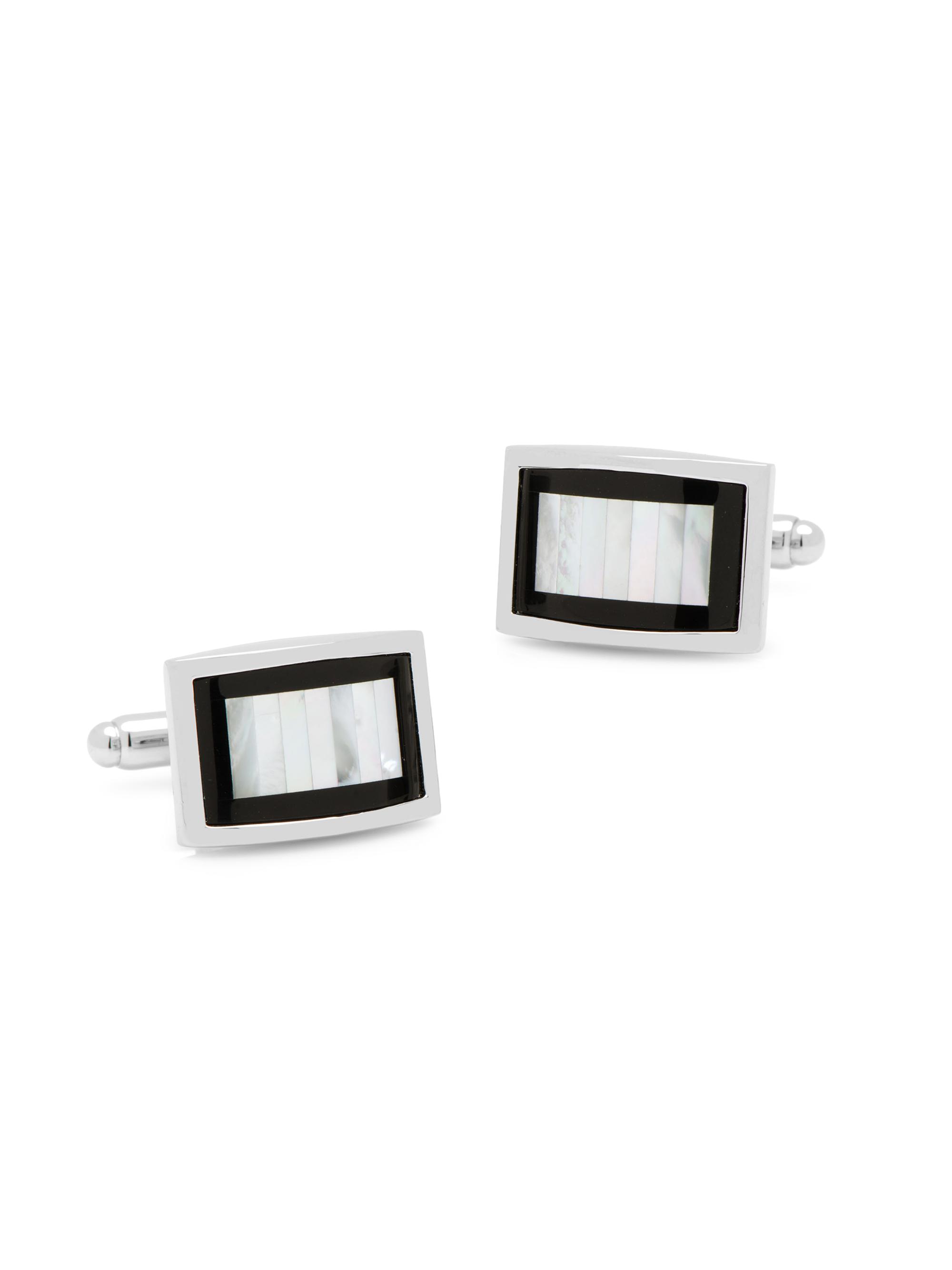 Cufflinks, Inc. Men's Ox & Bull Trading Co. Onyx & Pearl Cufflinks - Black