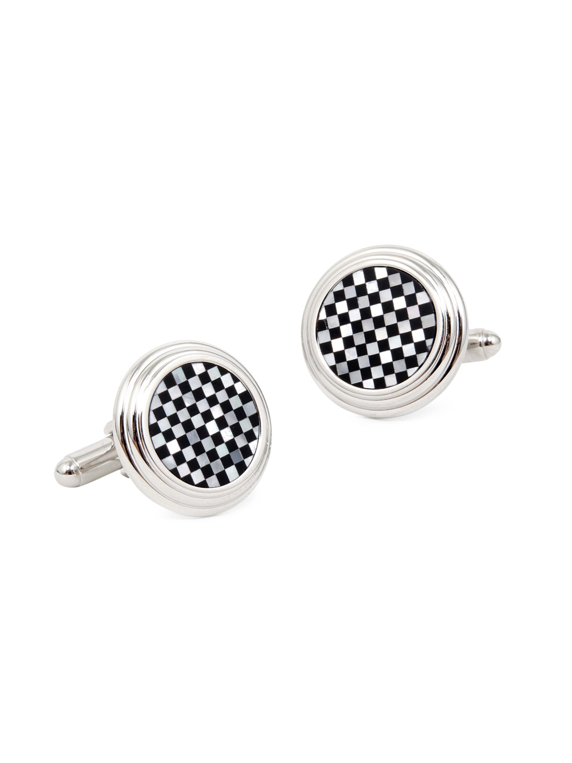 Cufflinks, Inc. Men's Ox & Bull Trading Co. Onyx Checked Cufflinks - Black