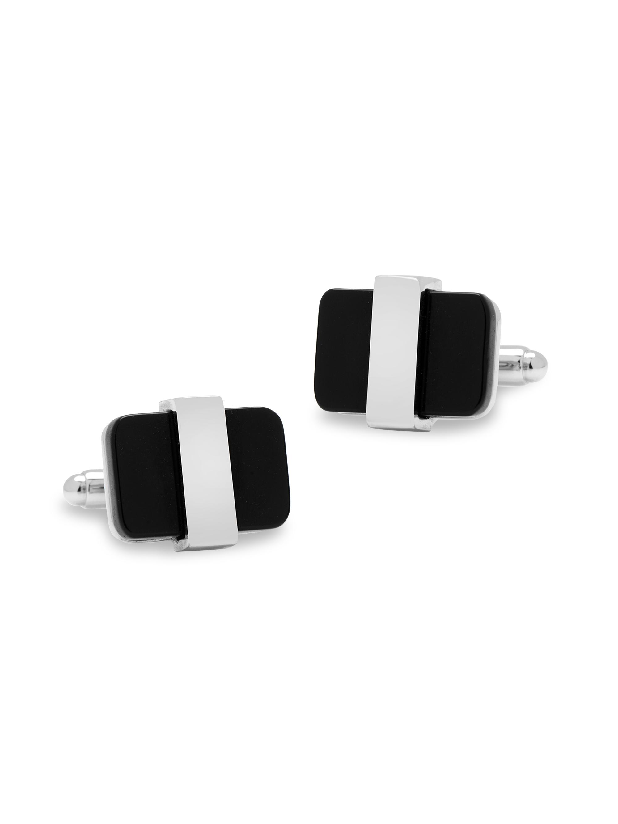 Cufflinks, Inc. Men's Ox & Bull Trading Co. Onyx Cufflinks - Black