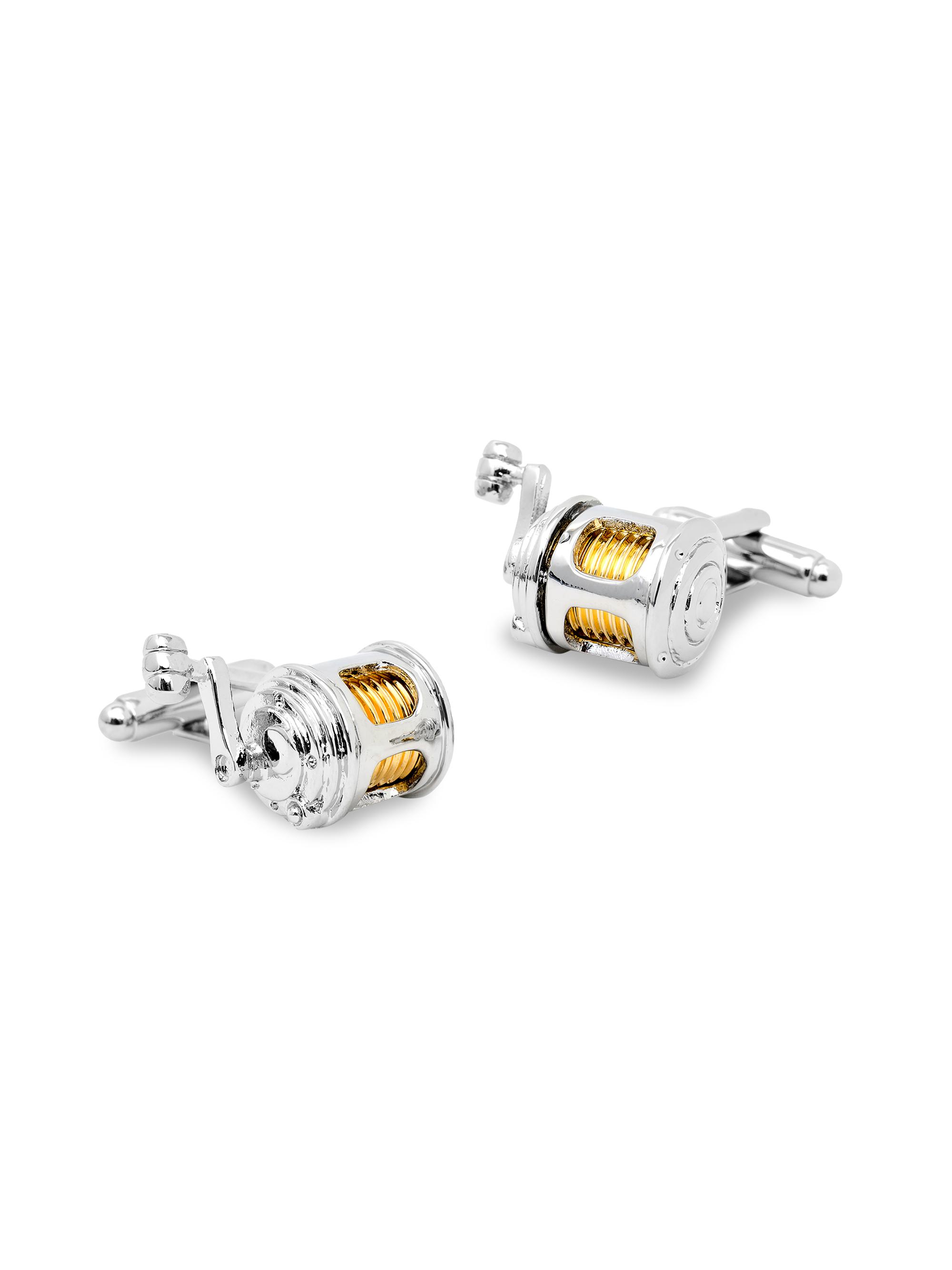 Cufflinks, Inc. Men's Fishing Reel Cufflinks - Silver