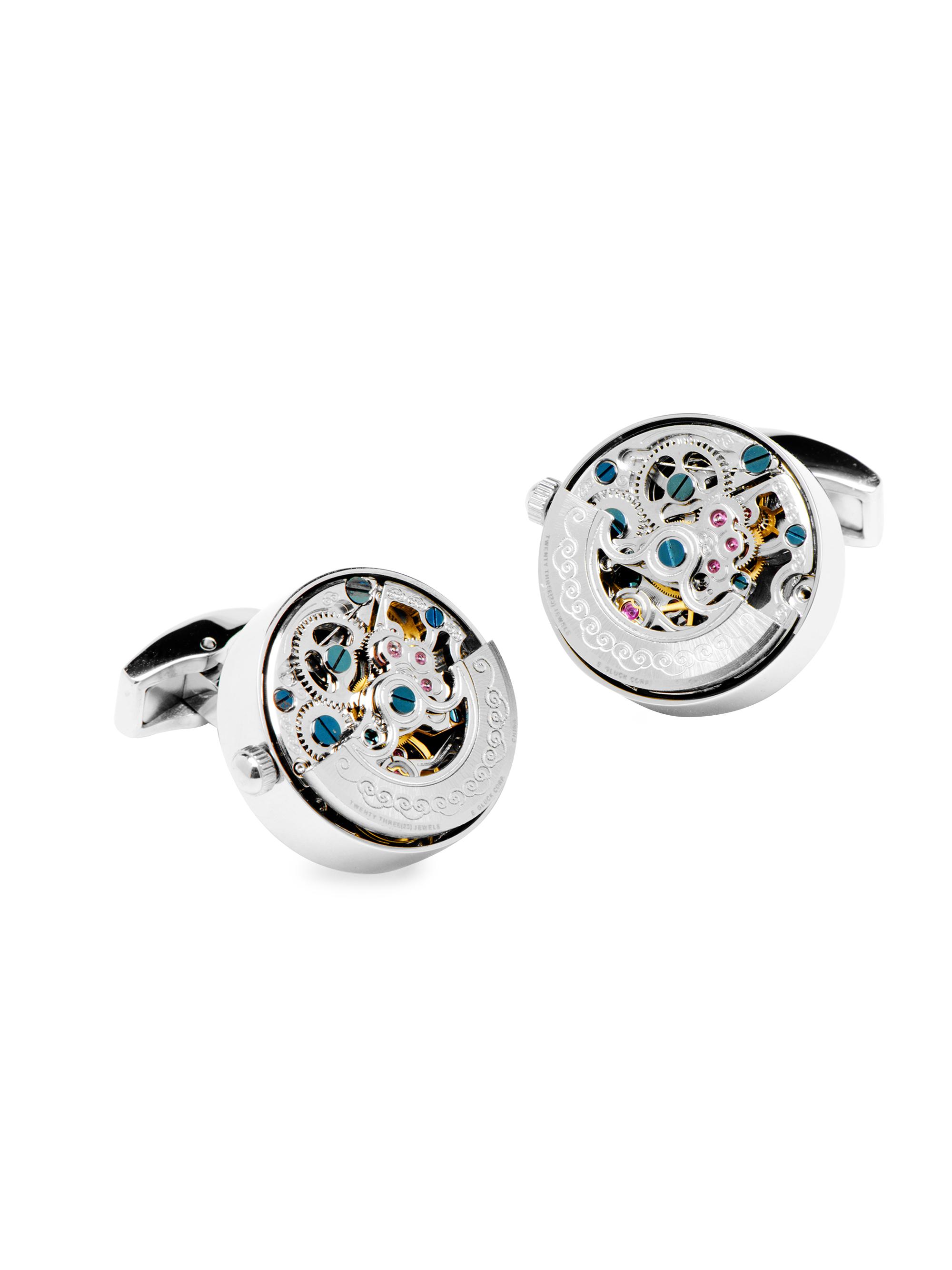 Cufflinks, Inc. Men's Ox & Bull Trading Co. Watch Cufflinks - Silver