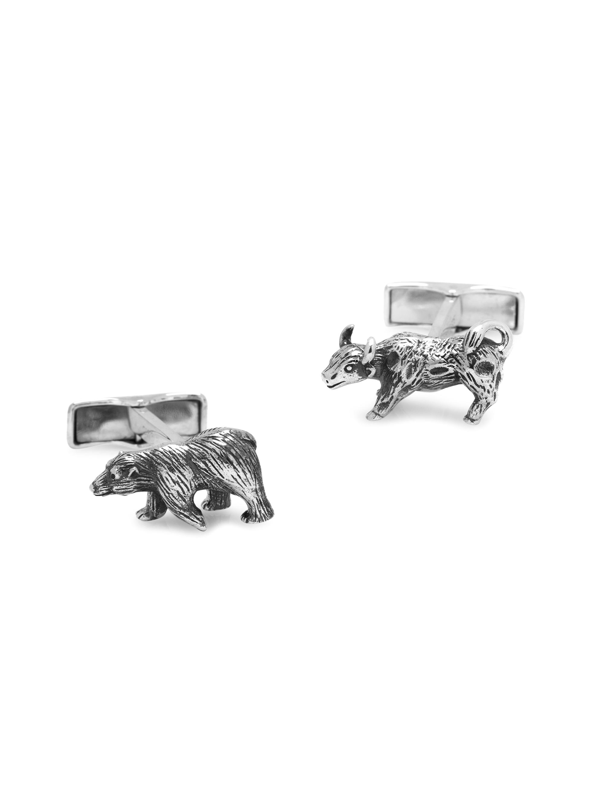 Cufflinks, Inc. Men's Ox & Bull Trading Co. Bear & Bull Cufflinks - Silver