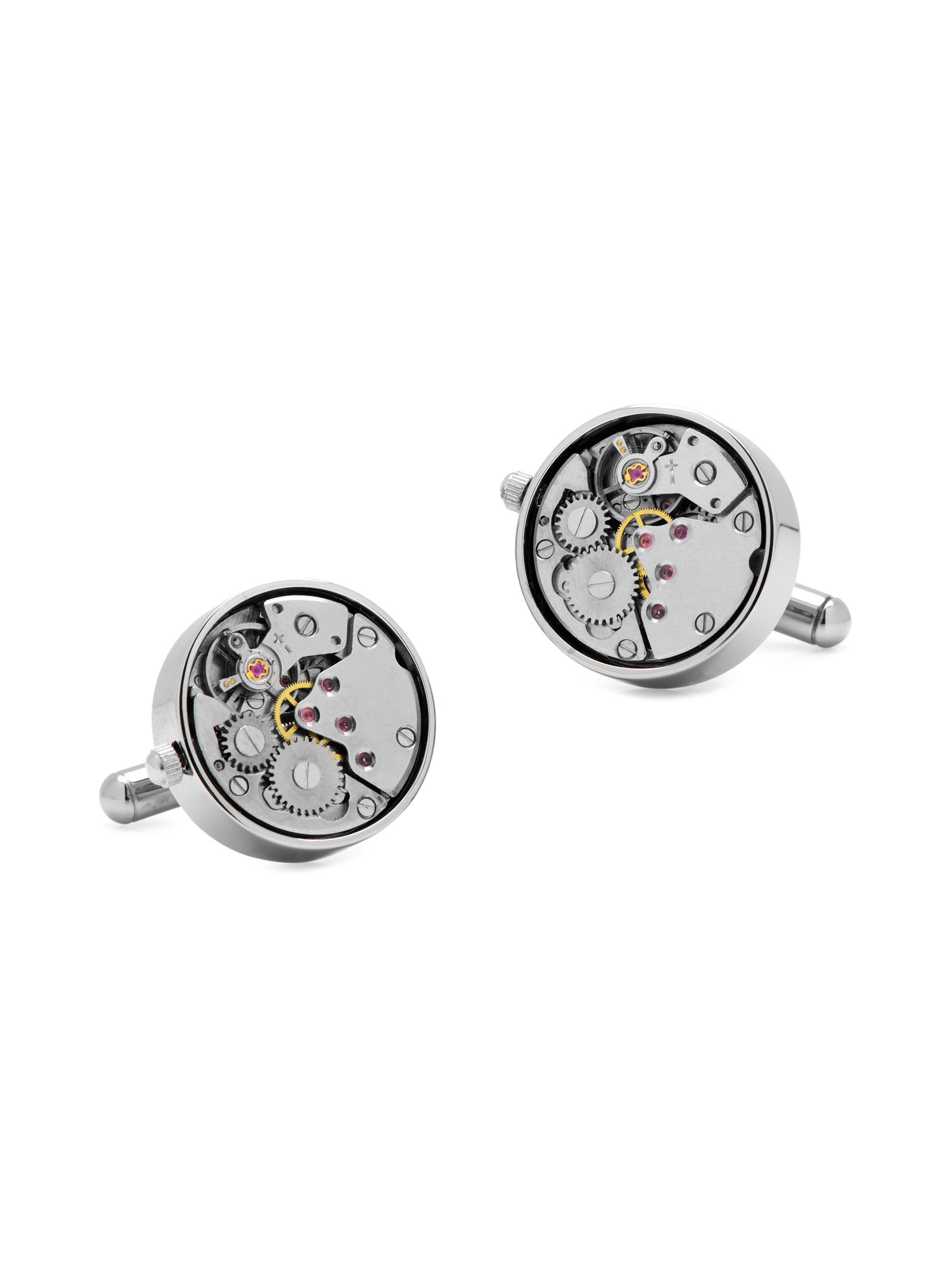 Cufflinks, Inc. Men's Ox & Bull Trading Co. Watch Cufflinks - Silver