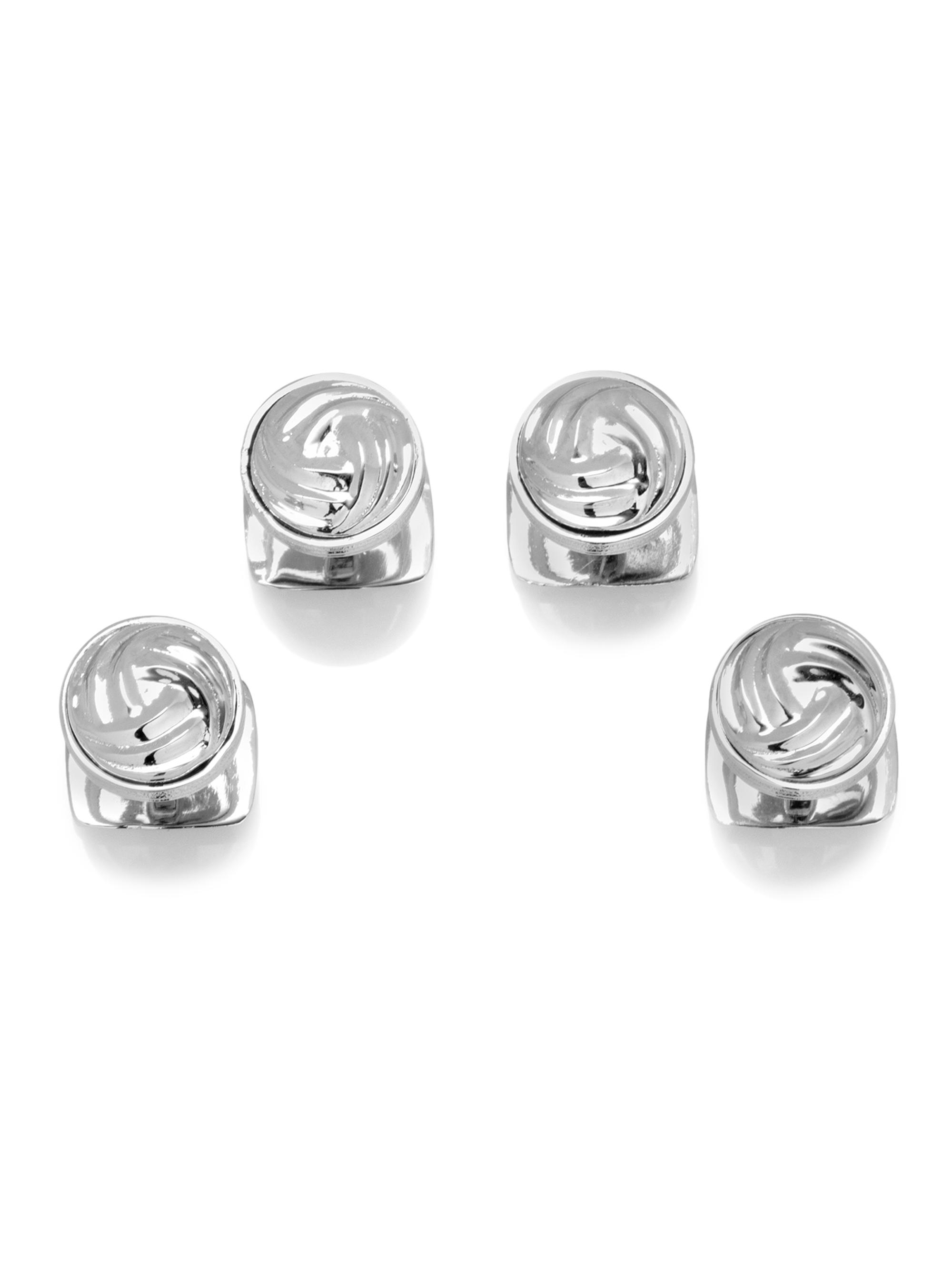 Cufflinks, Inc. Men's Ox & Bull Trading Co. Modern Knot Tuxedo Studs - Silver