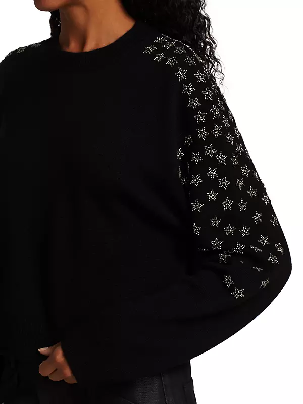 Star Print Wool-Cashmere Sweater
