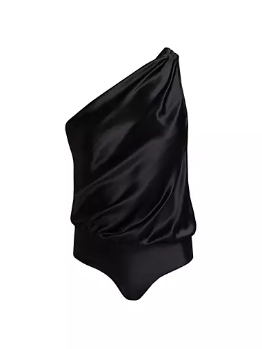 $298 Cami NYC Women's Black Balloon Sleeve Corset Lace Bodysuit Size X-Small
