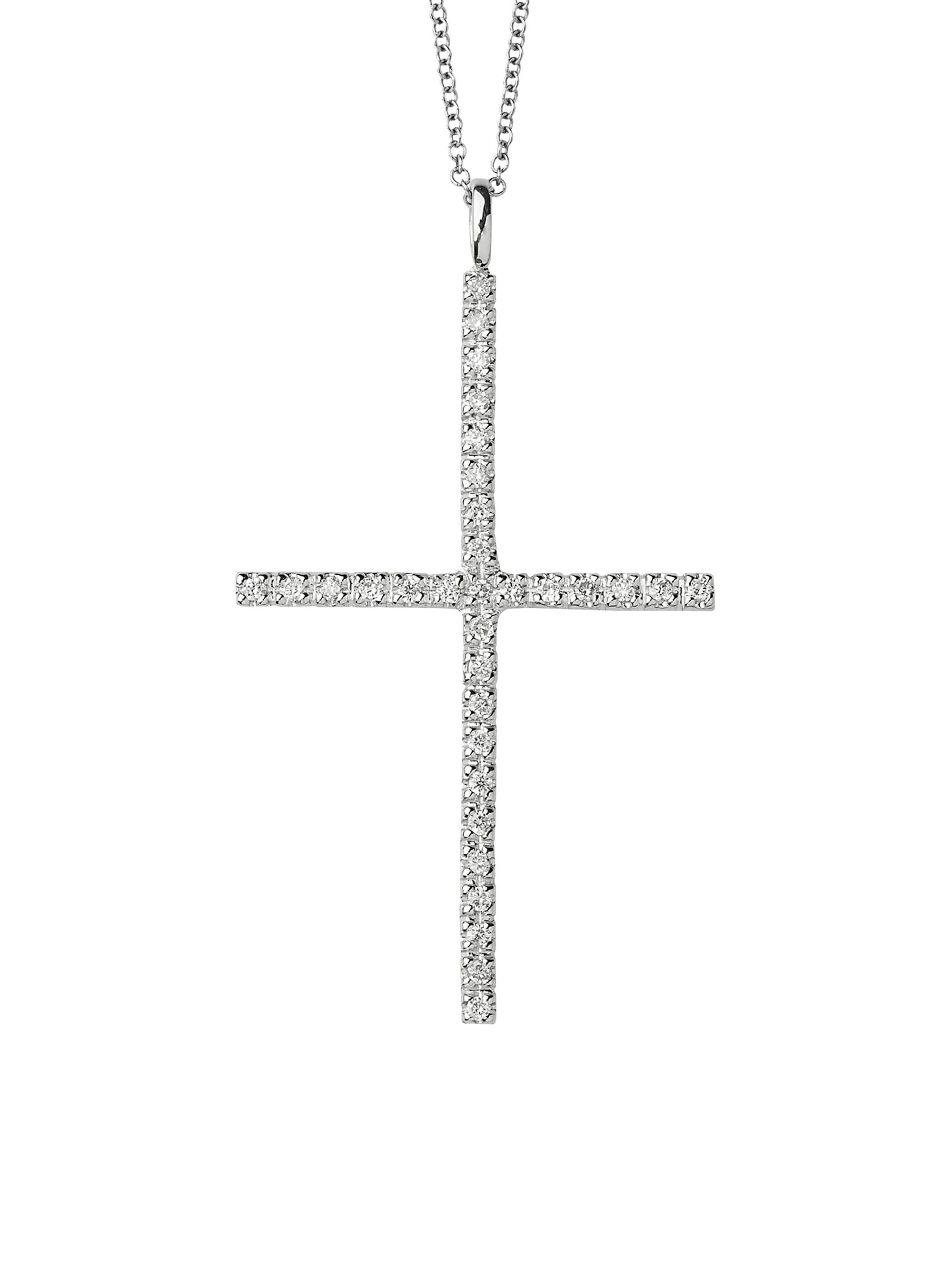 Ileana Makri Women's Classic 18K White Gold & Diamond Cross Pendant Necklace - White Gold