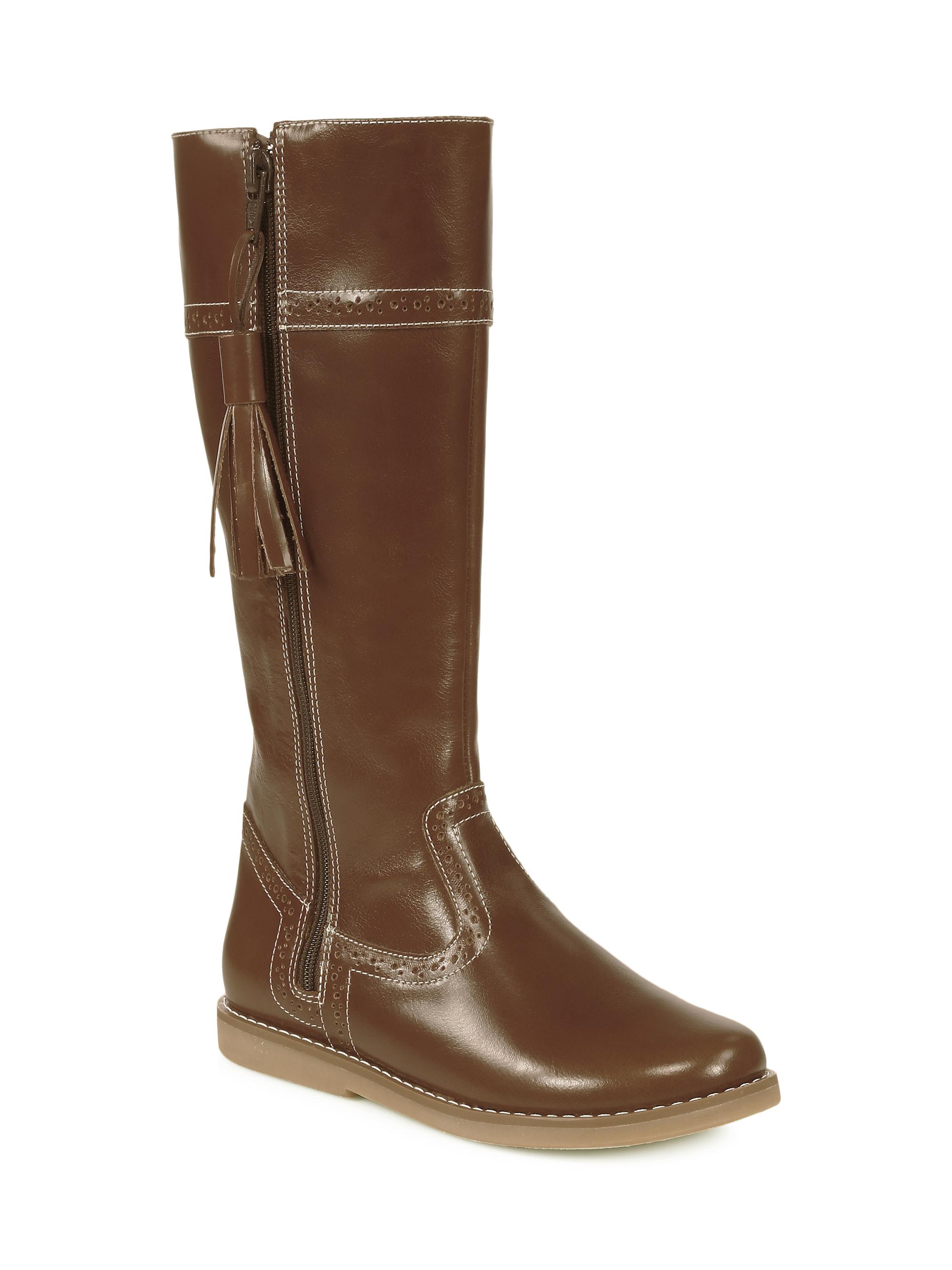Elephantito Girl's Patent Leather Riding Boots - Brown 2 (Child) | Thumbnail 3