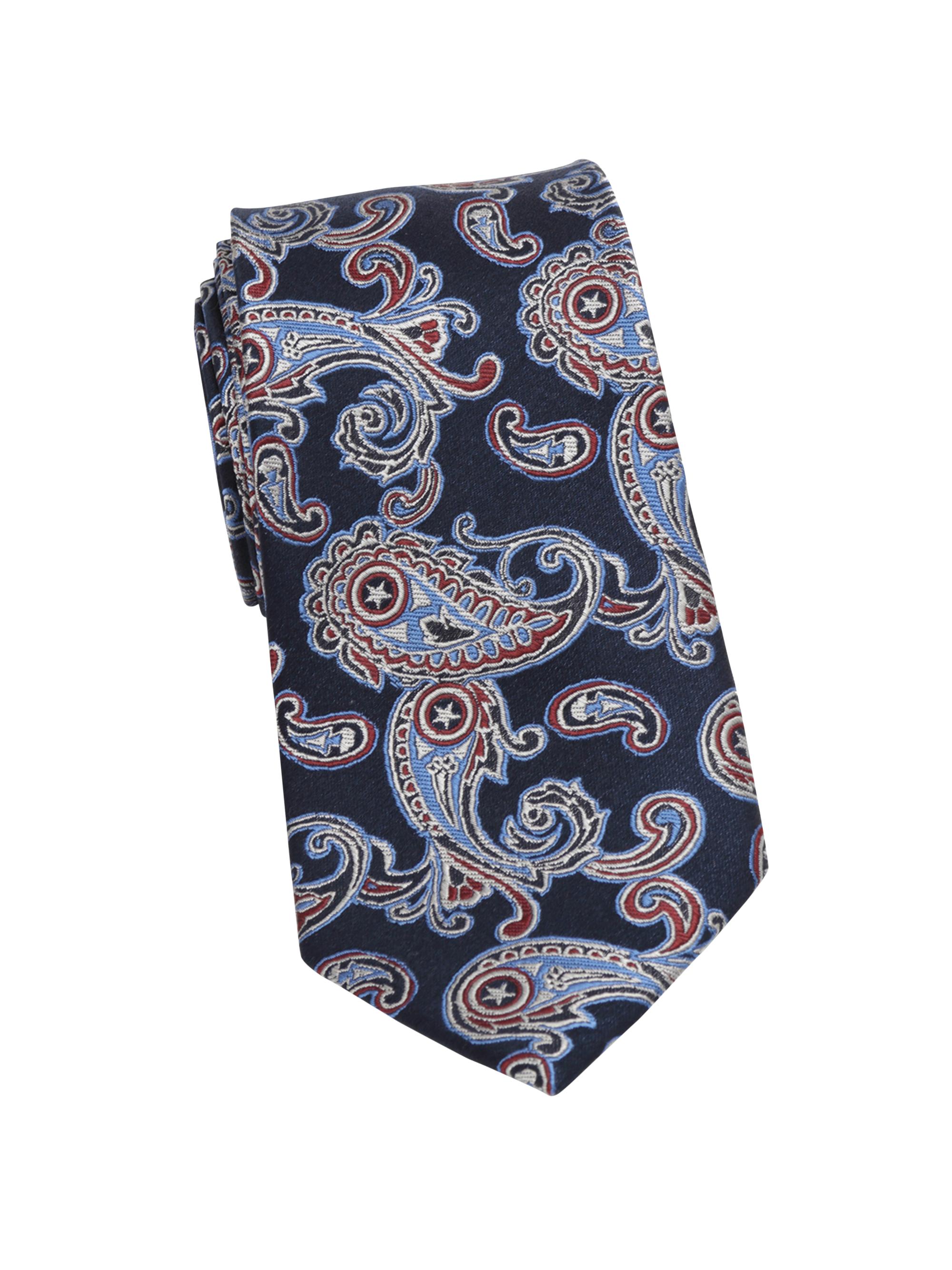 Cufflinks, Inc. Men's Marvel Captain America Paisley Silk Tie - Navy