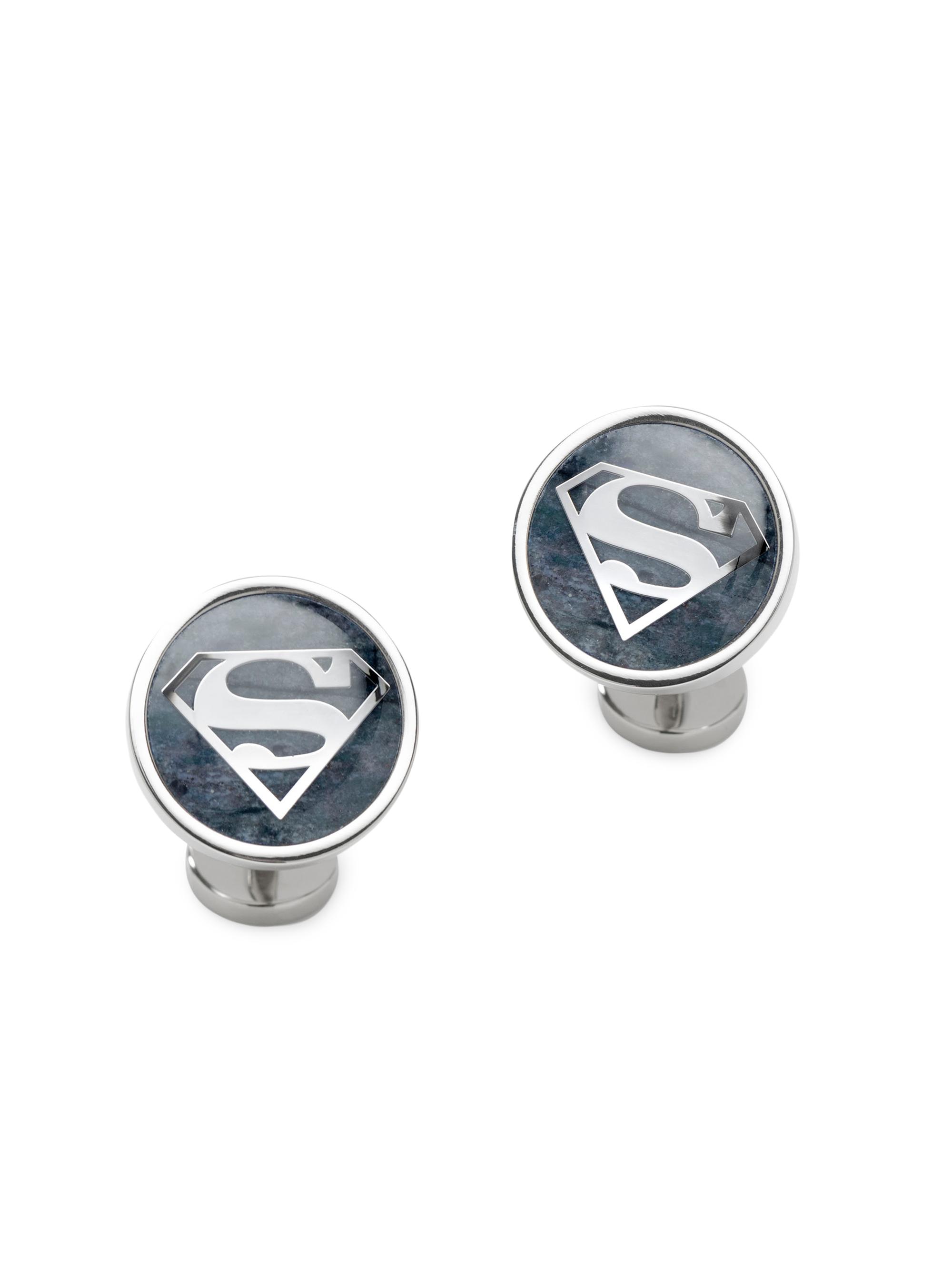 Cufflinks, Inc. Men's DC Comics Superman Gemstone Cufflinks - Silver
